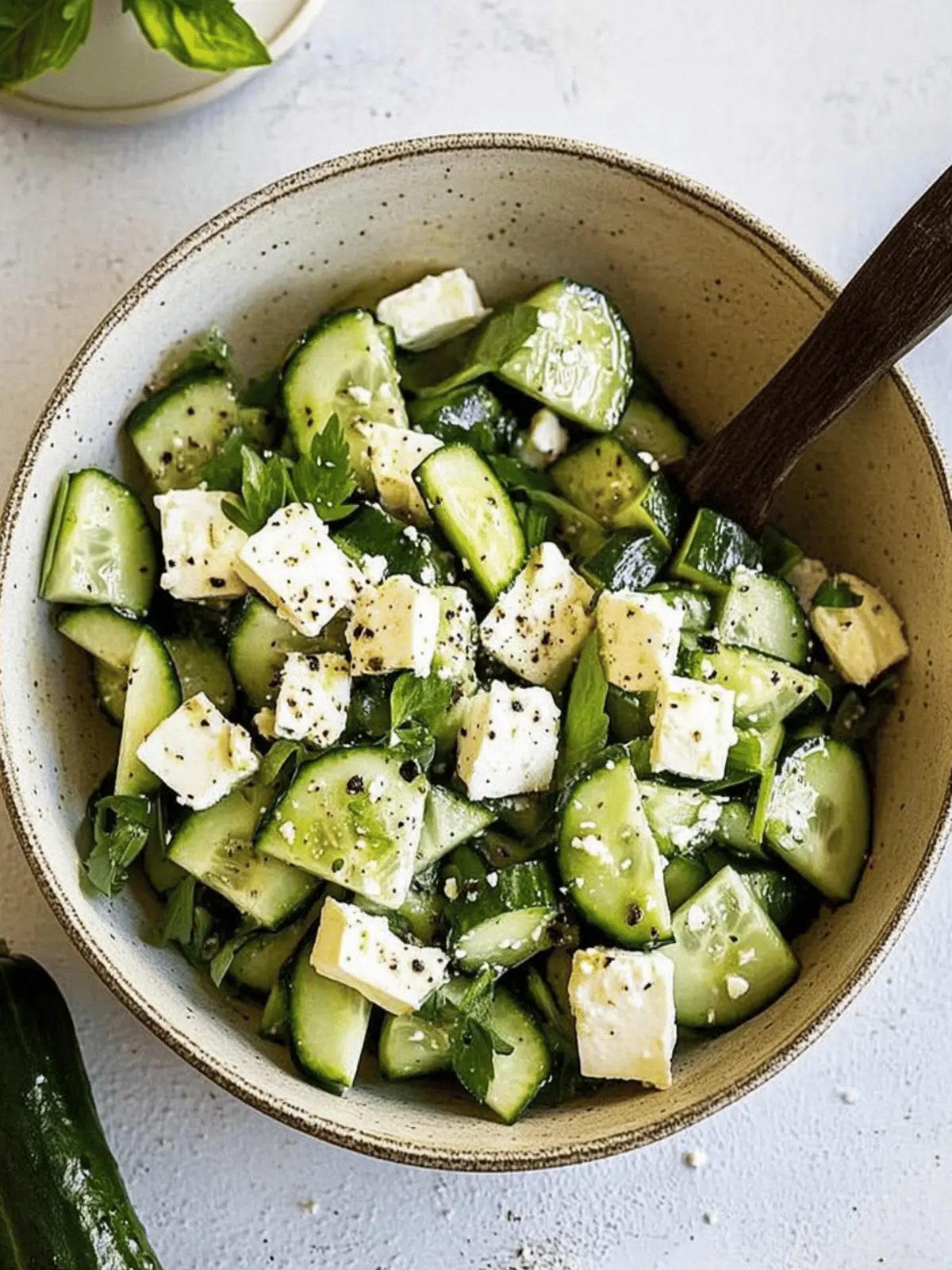Easy cucumber feta salad