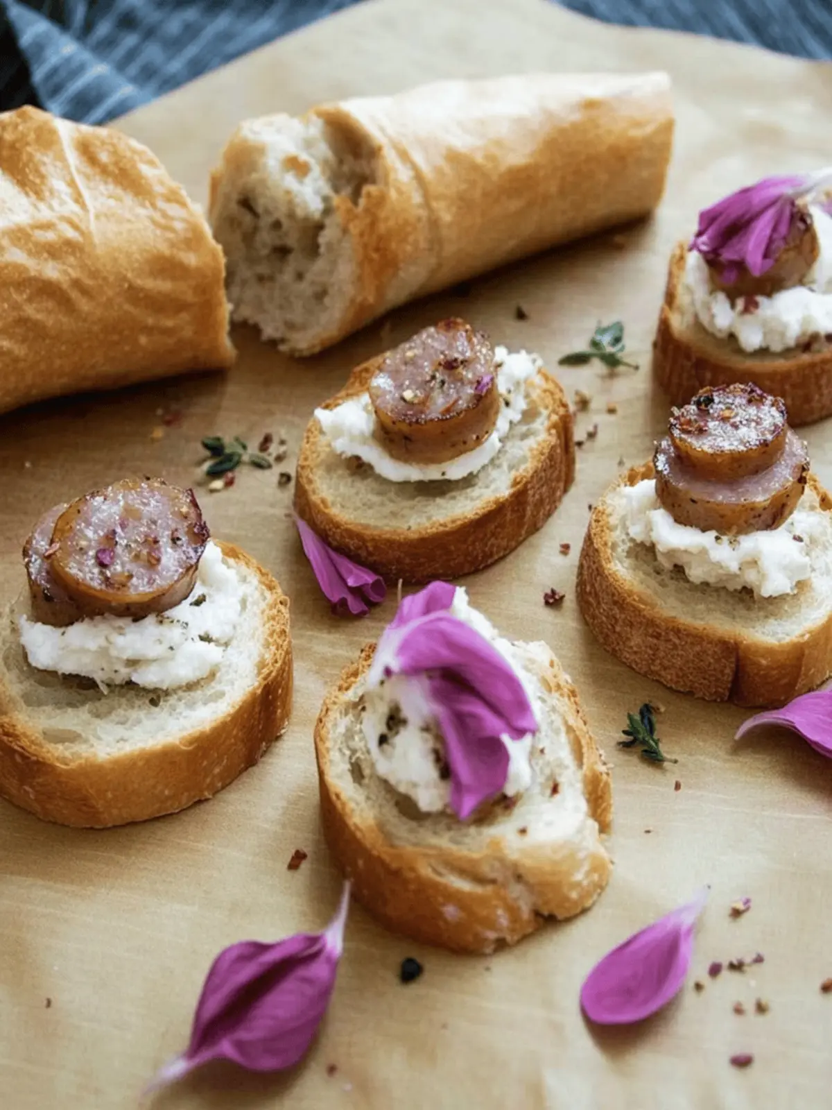 Sausage and Goat Cheese Crostini