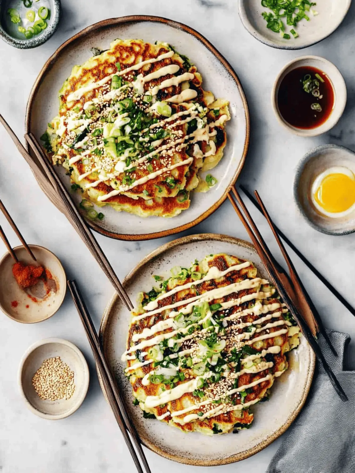 Okonomiyaki pancakes