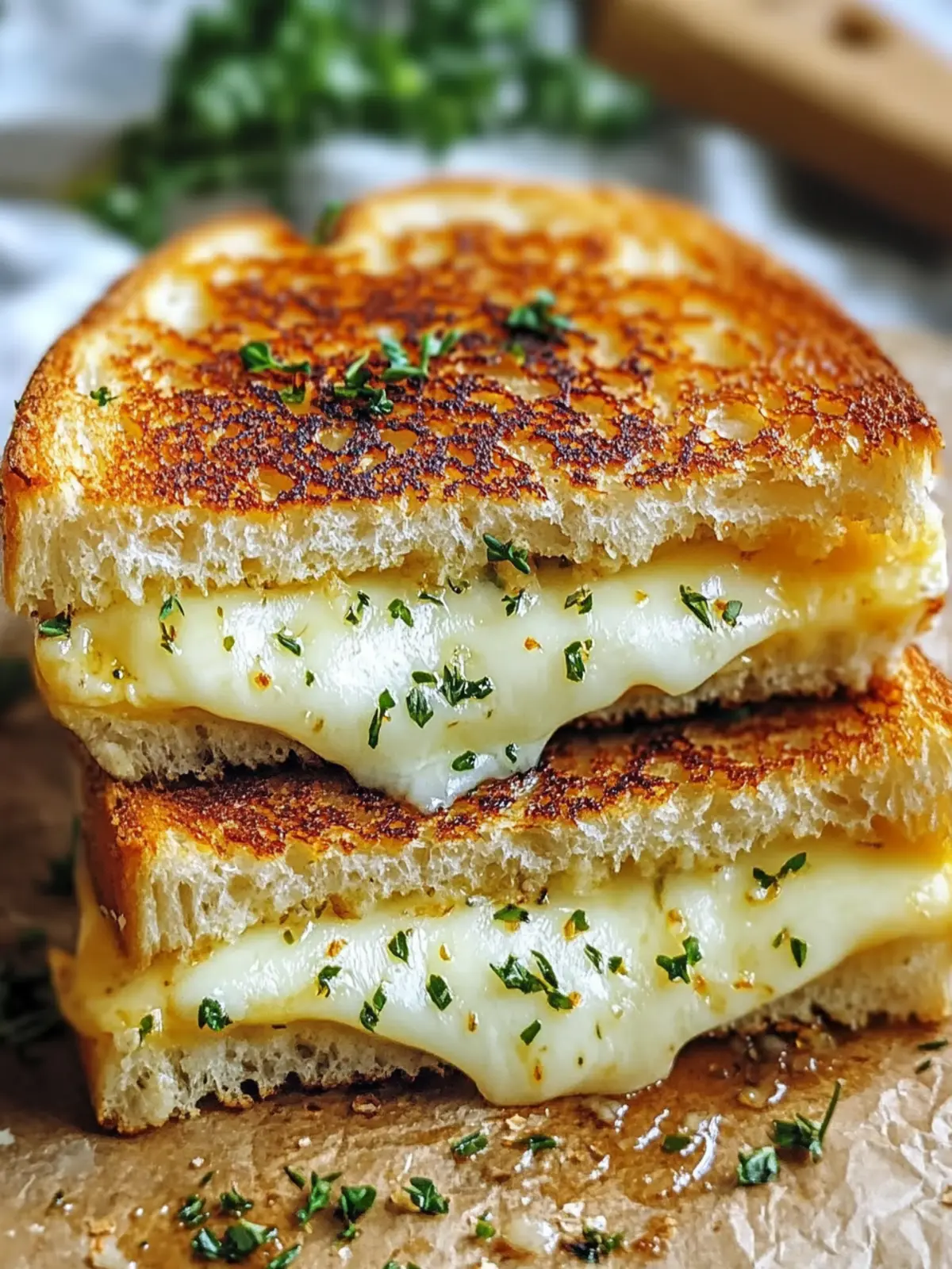 Garlic Bread Grilled Cheese