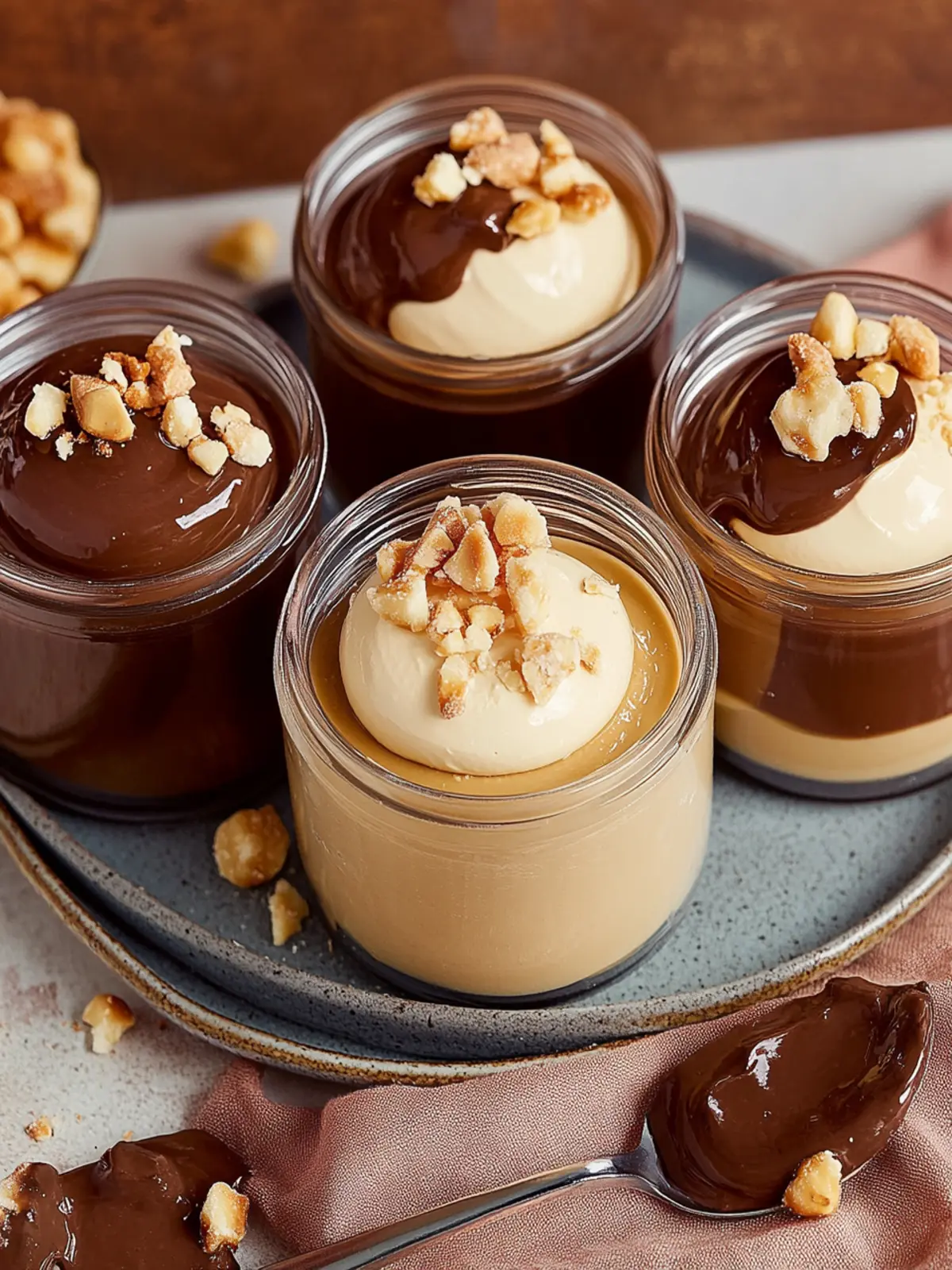 Snickers Mousse Cups