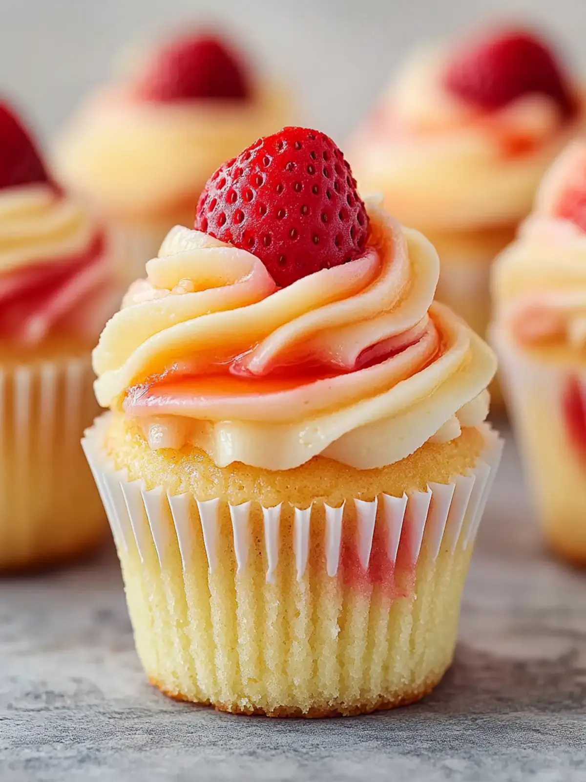 Mango Strawberry Sunset Cupcakes