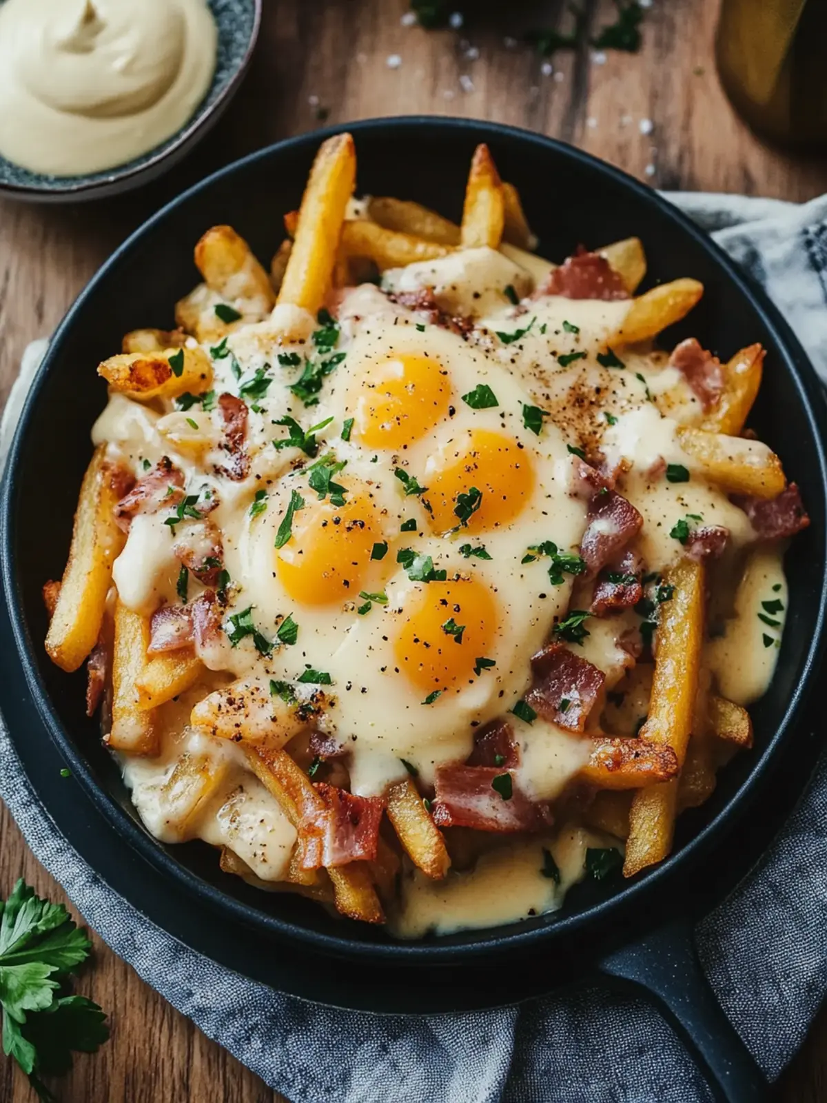 Breakfast Poutine with Hollandaise Sauce