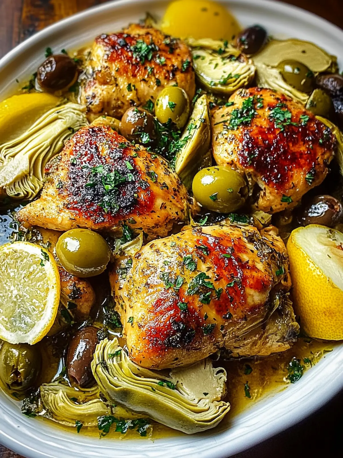 Lemon Chicken with Artichokes & Olives