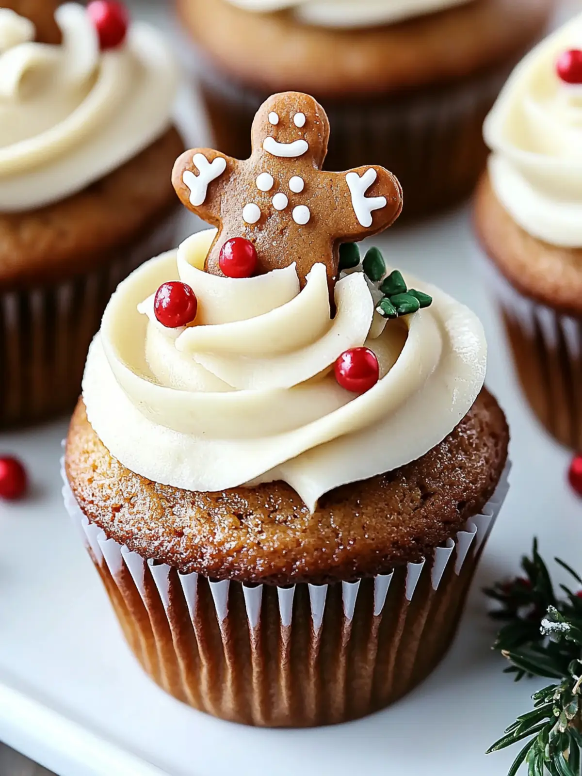 Festive Gingerbread Cupcakes