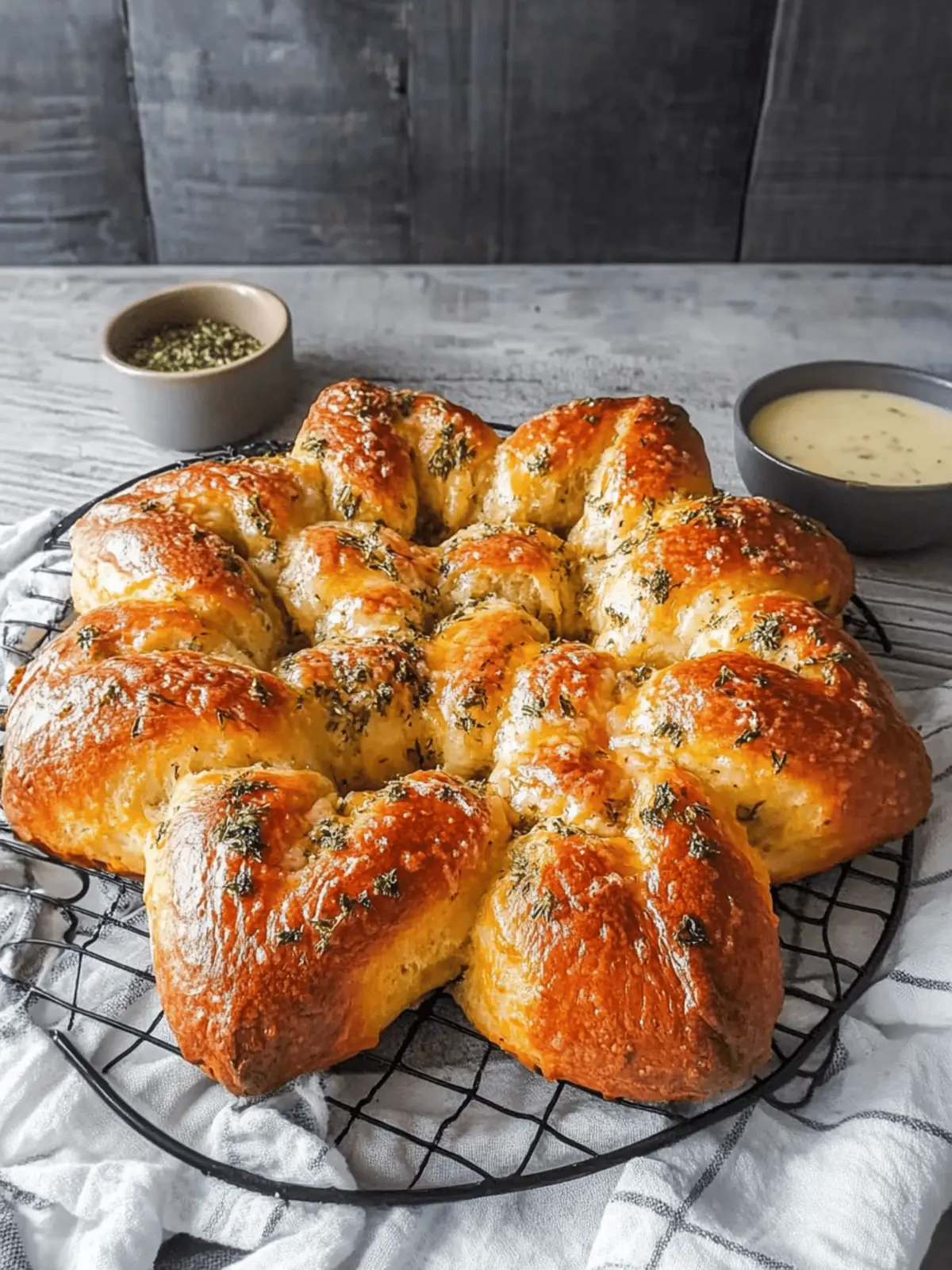 Cheesy Garlic Butter and Herb Star Bread