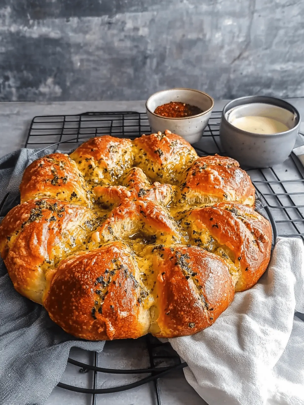 Cheesy Garlic Butter and Herb Star Bread