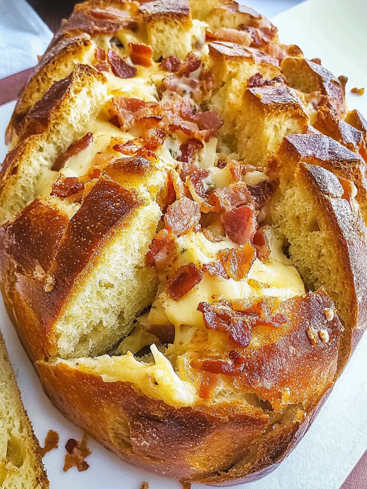 Easy Cheesy Bacon Pull Apart Bread