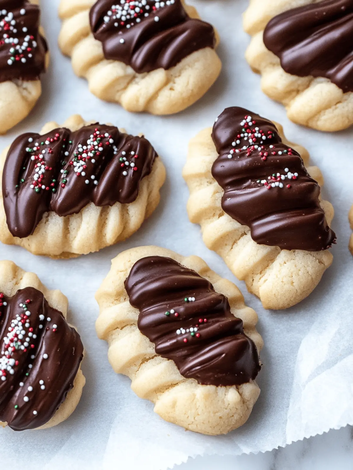 Chocolate Dipped Butter Cookies