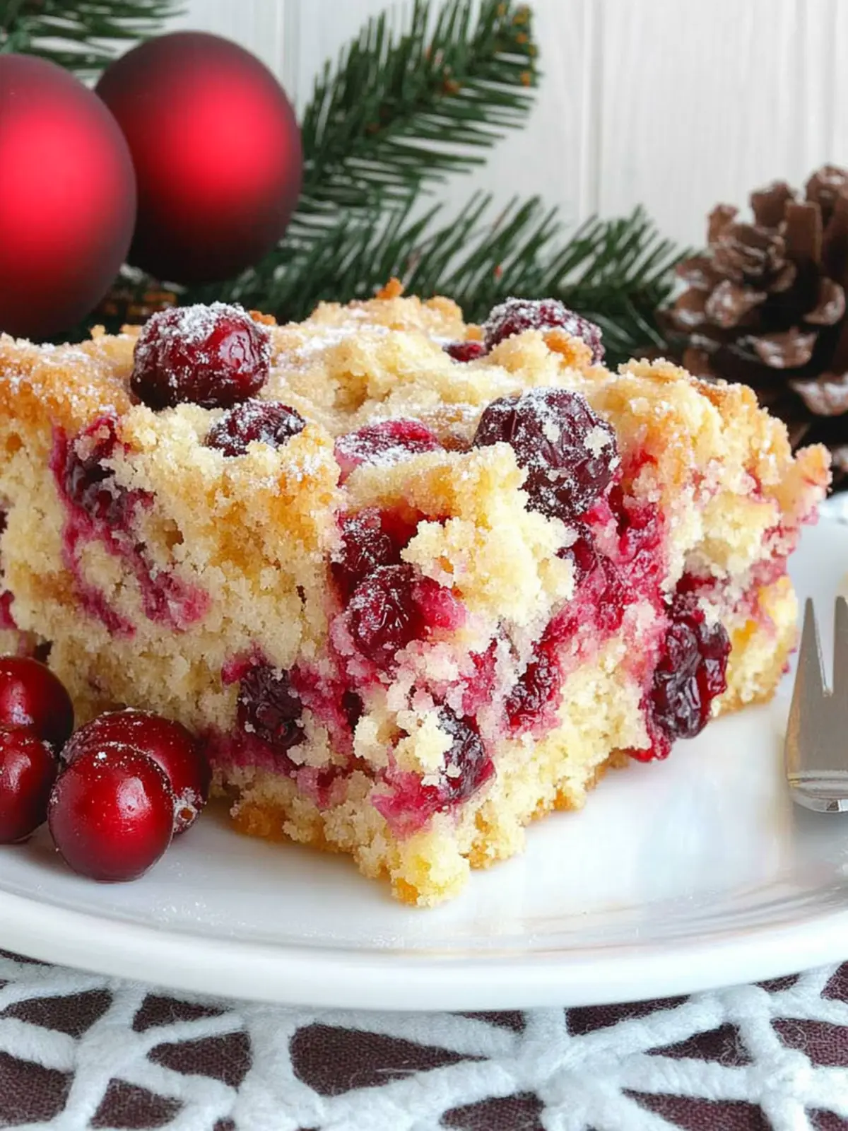 Christmas Cranberry Buckle with Sugar Cookie Streusel