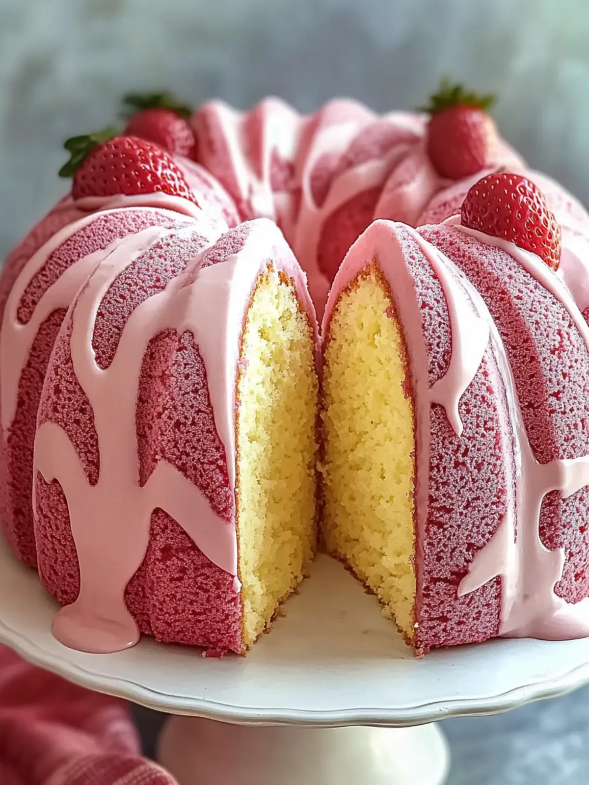 Strawberry Milkshake Pound Cake