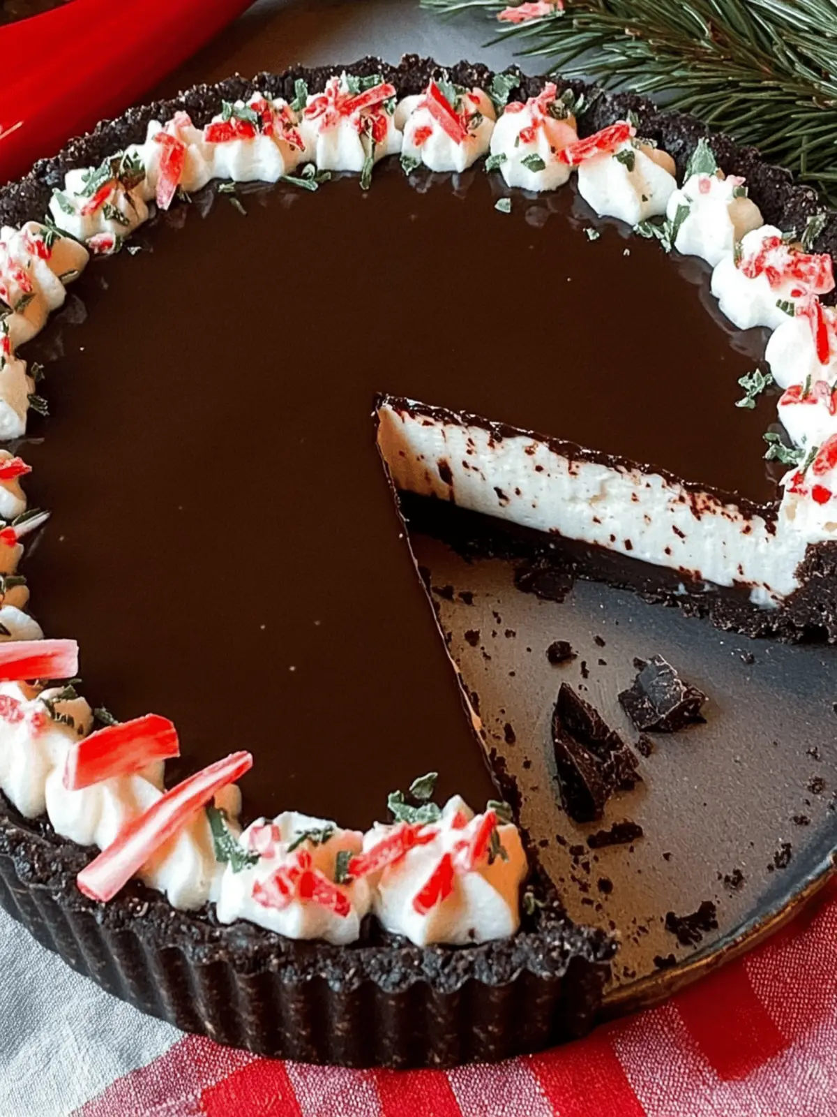 Dark Chocolate Peppermint Mousse Tart