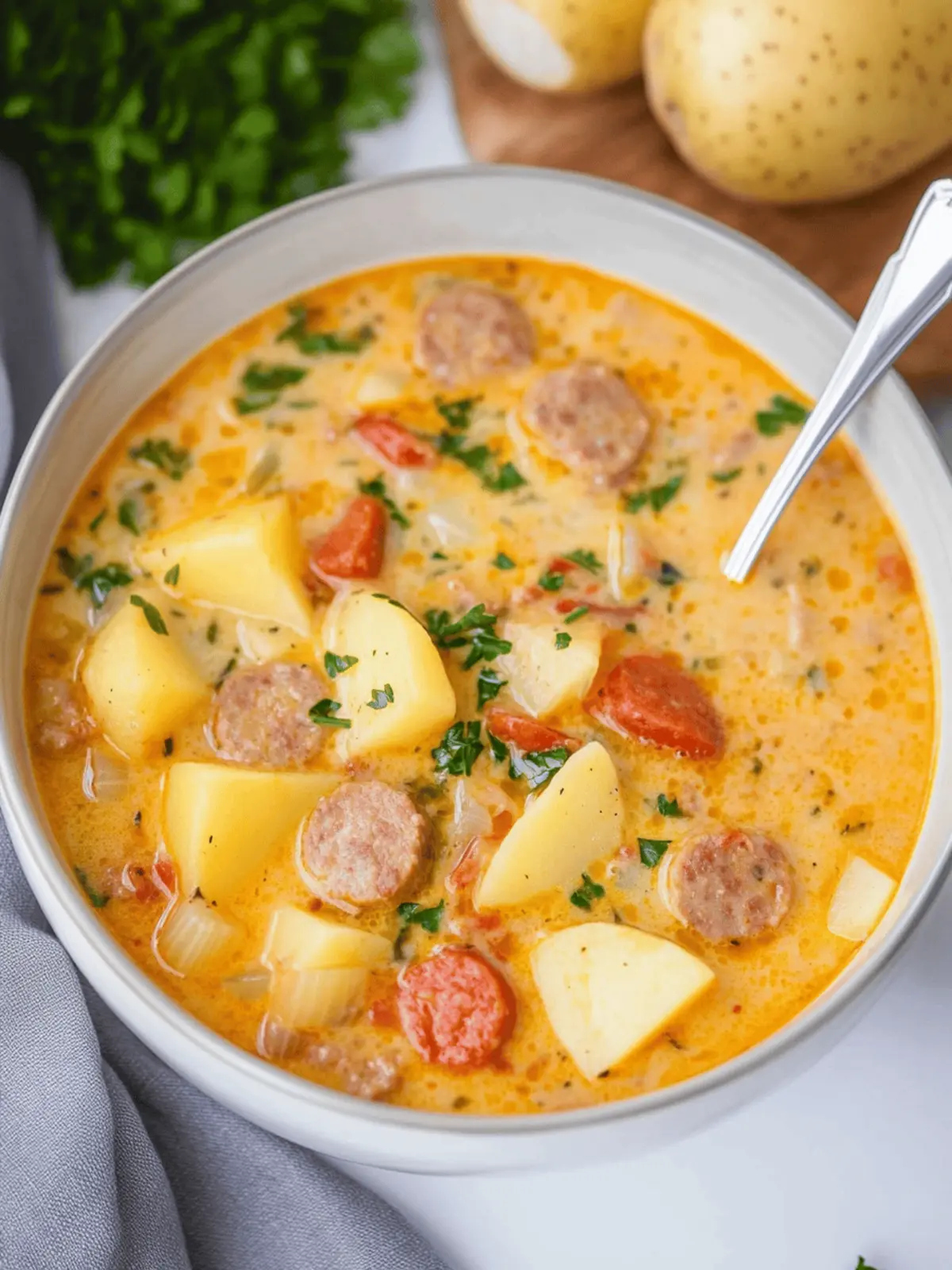 Crockpot Cajun Sausage & Potato Soup
