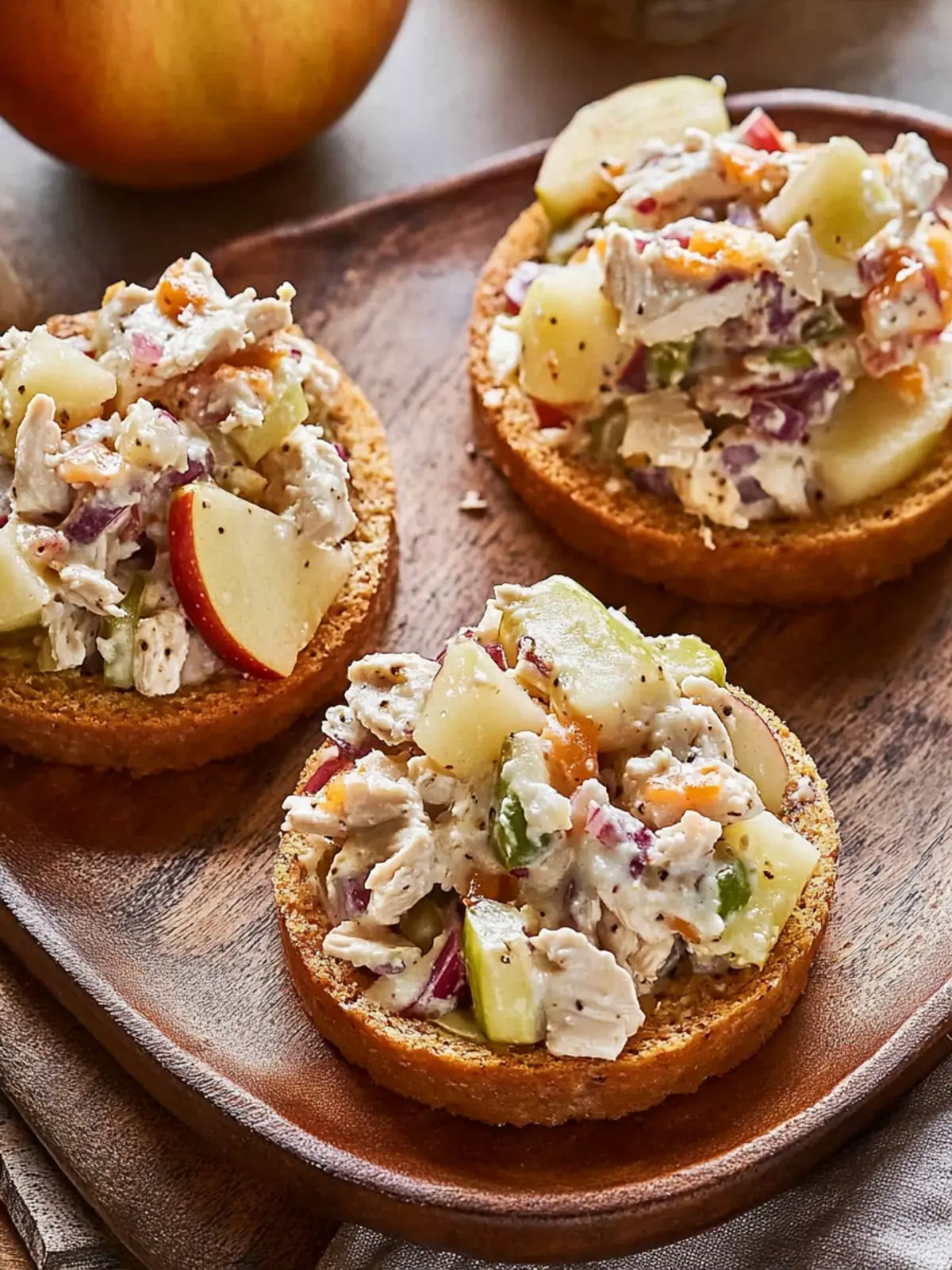 Fall Chicken Salad Apple Cheddar Bites