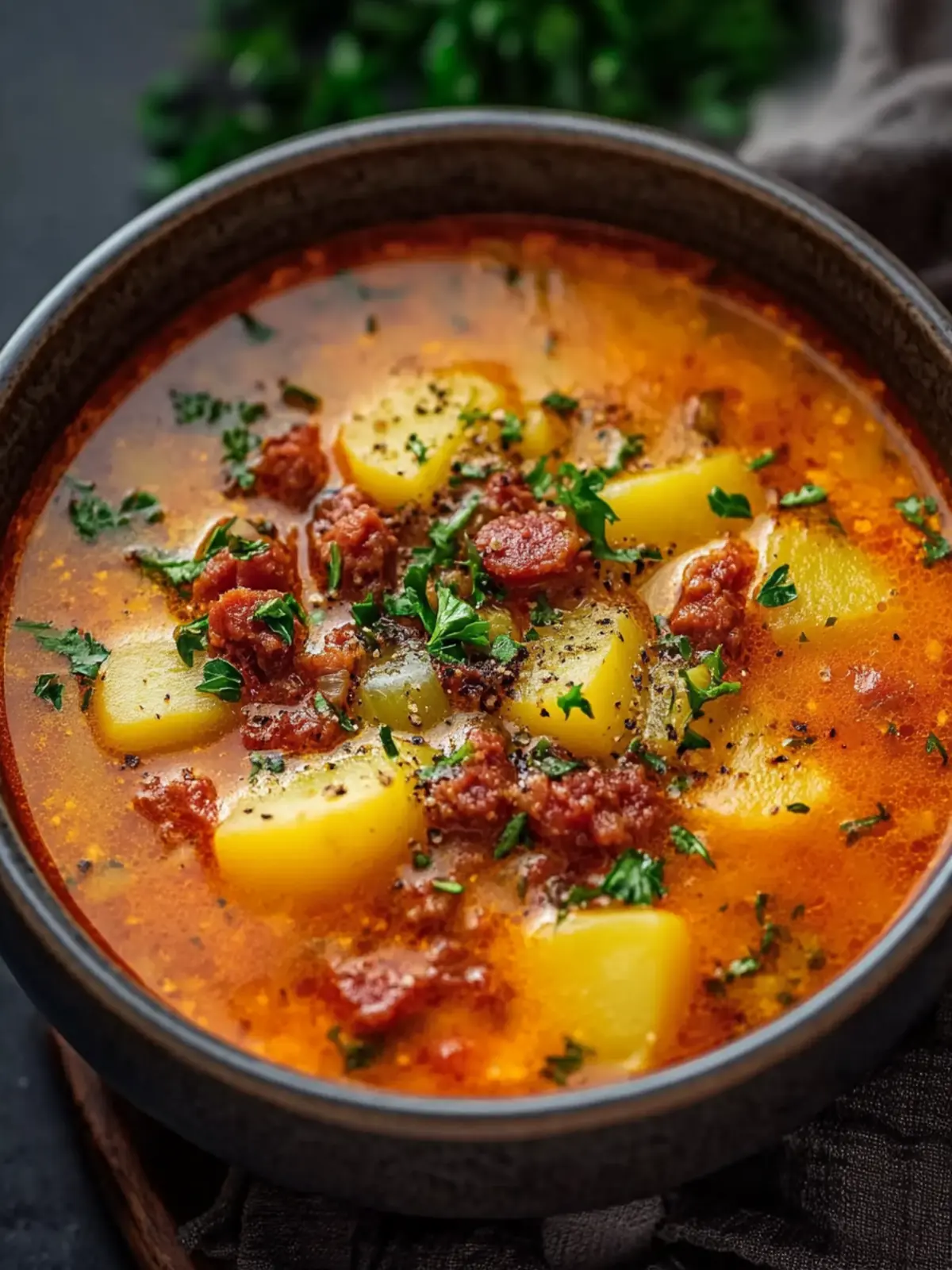 Spanish Potato Soup With Chorizo
