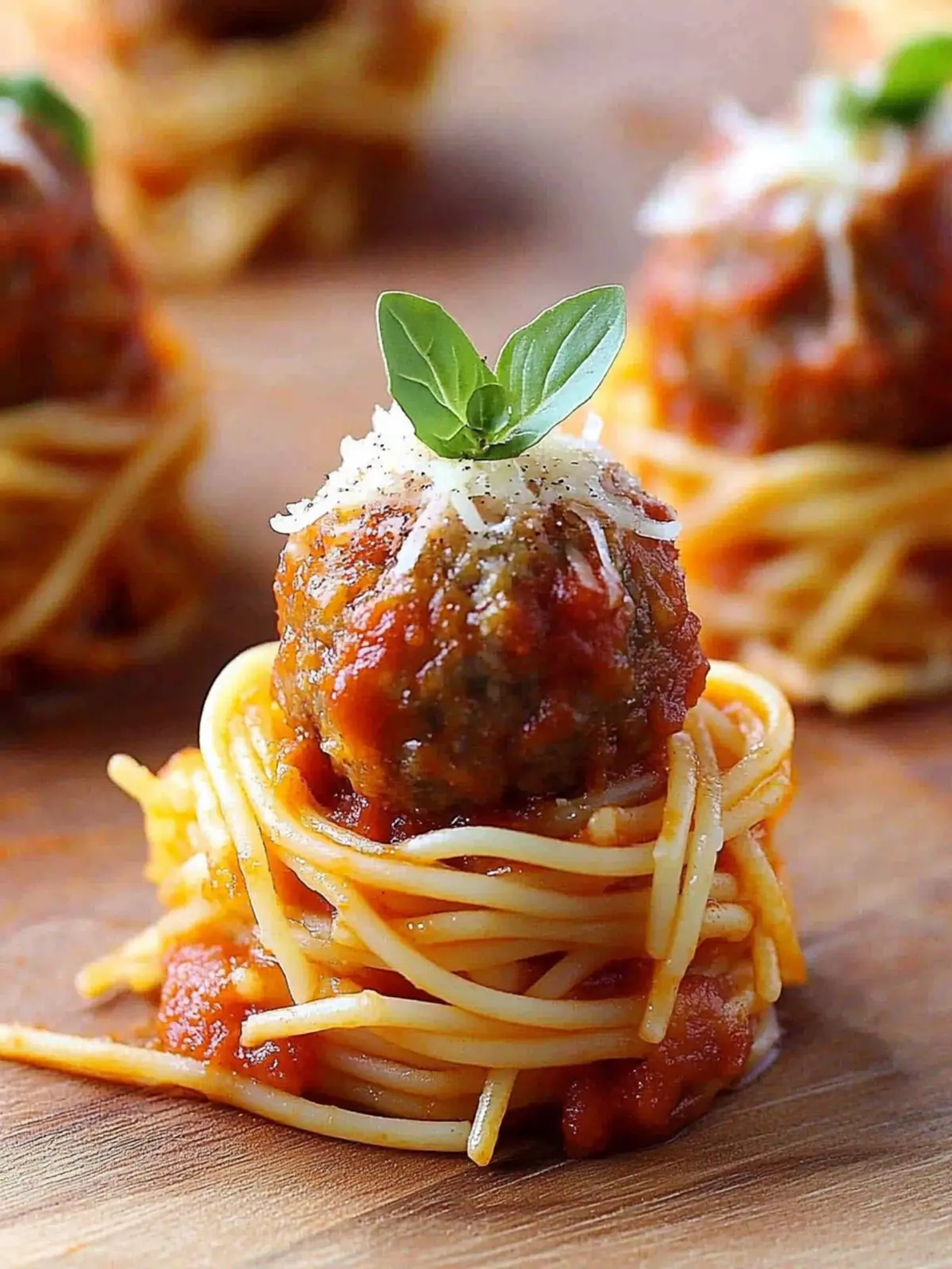 Mini Spaghetti and Meatball Bites