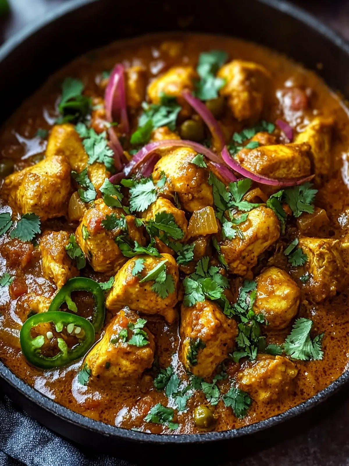 Spiced Chicken Curry with Ginger, Garlic & Jalapeño