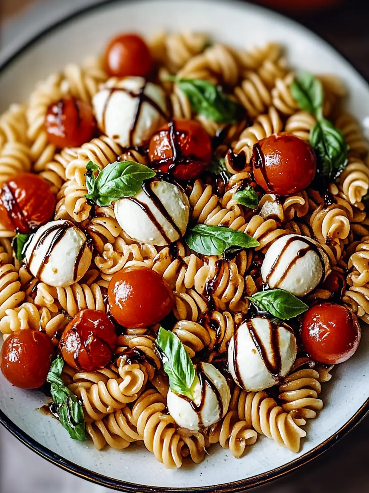 Caprese Pasta Salad with Balsamic Glaze