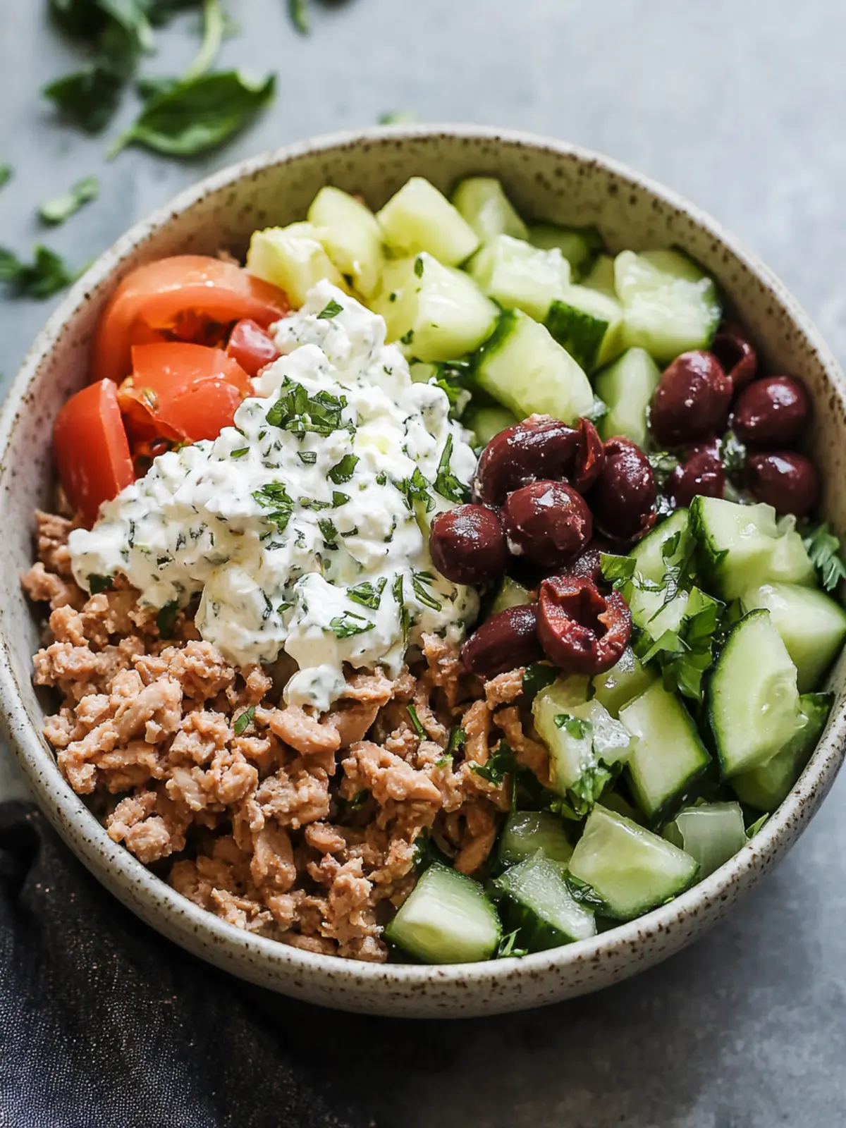Healthy Greek Ground Chicken Bowls