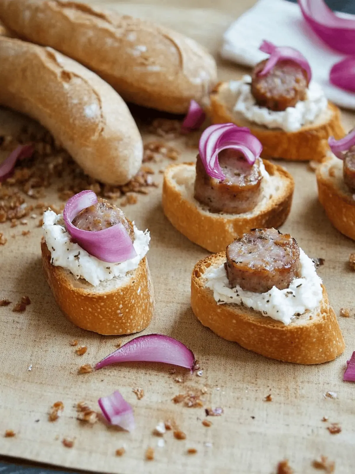 Sausage and Goat Cheese Crostini