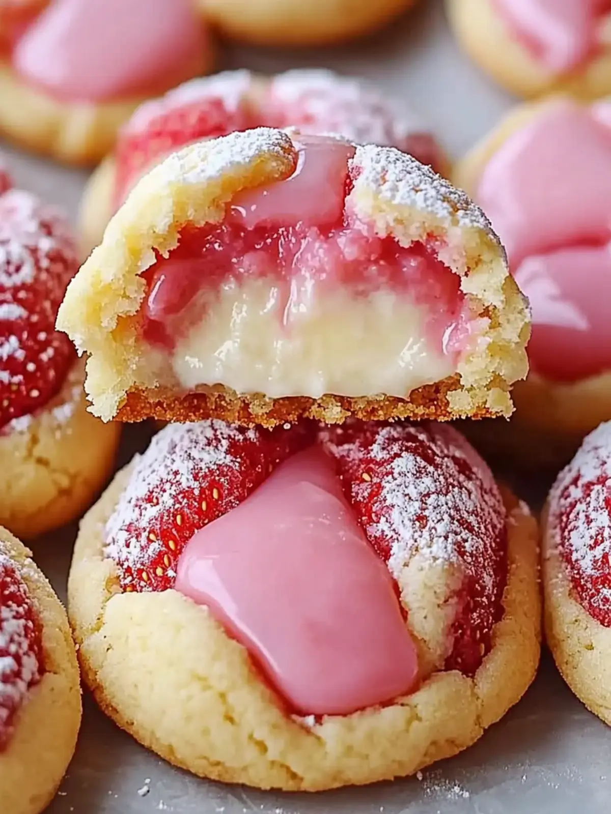 Soft Strawberry Cheesecake Cookies