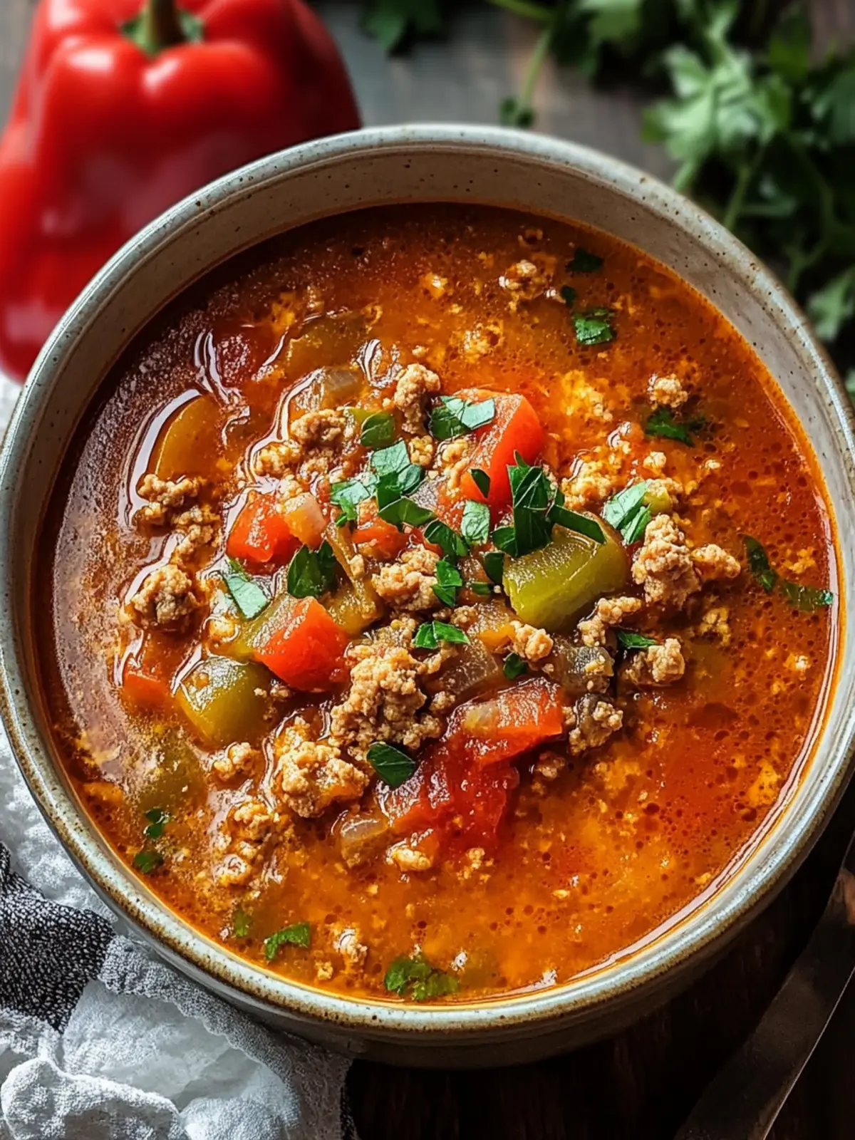 Keto Stuffed Pepper Soup