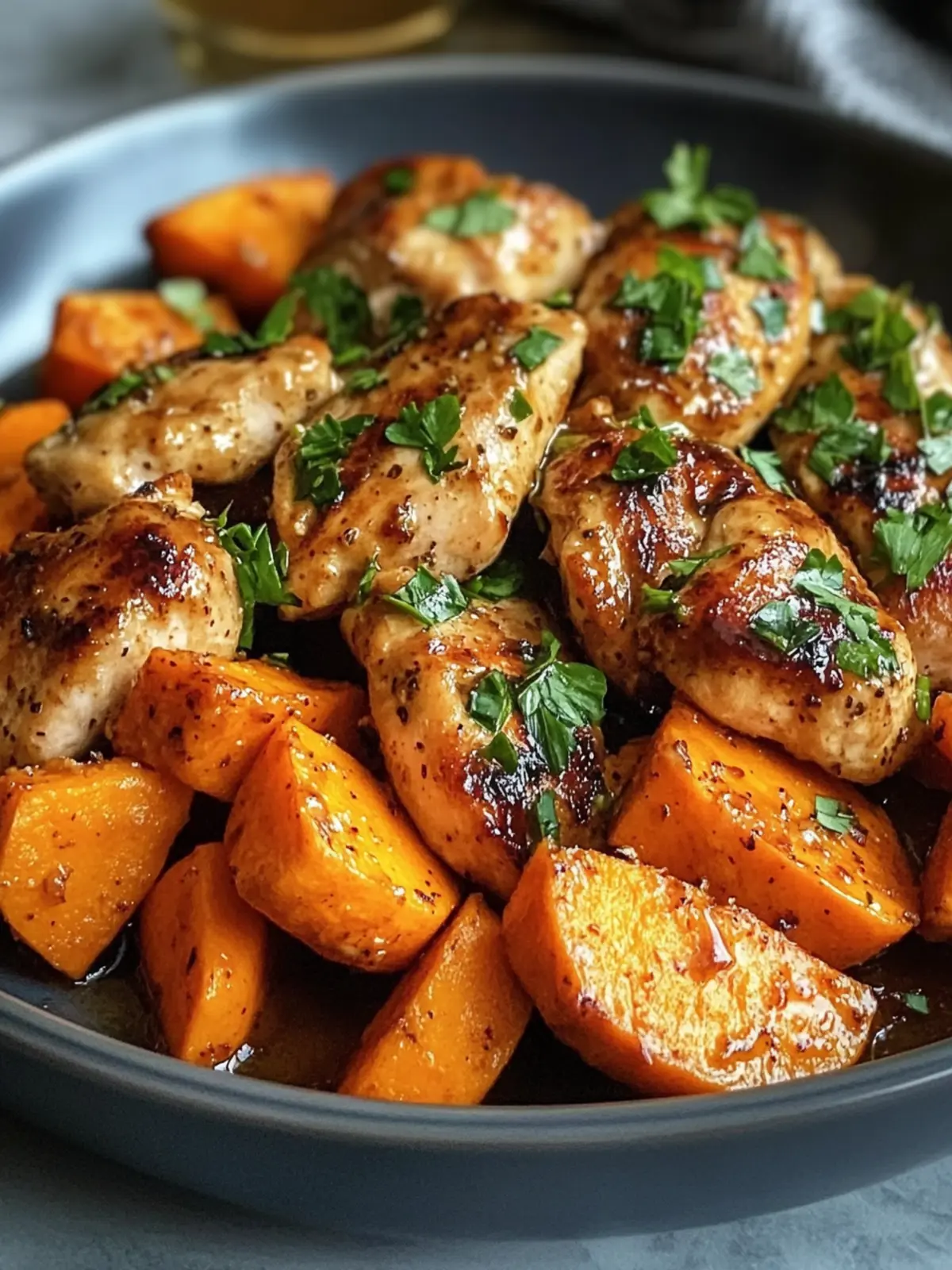 Honey Garlic Chicken And Sweet Potato