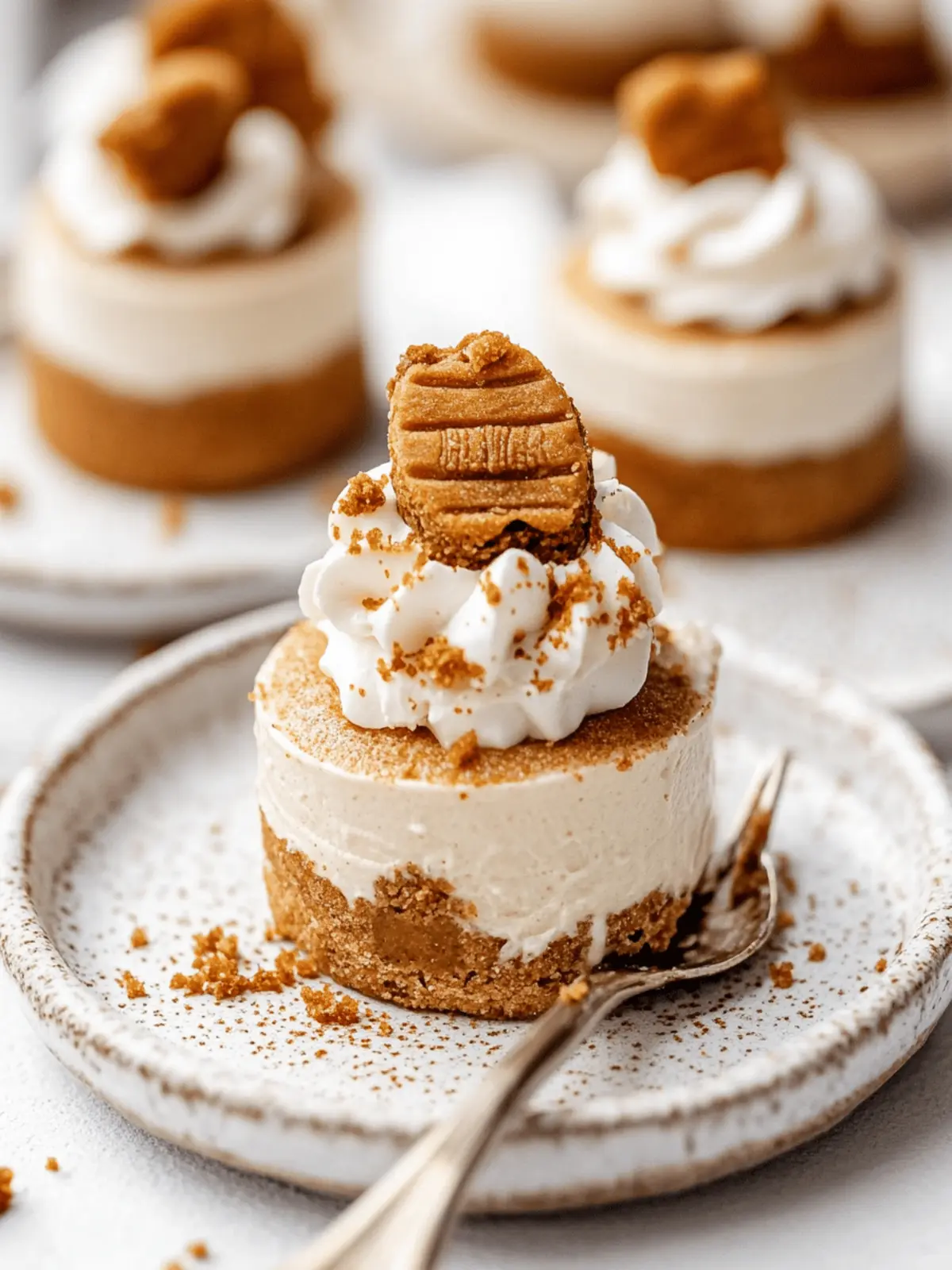 No Bake Mini Biscoff Cheesecakes