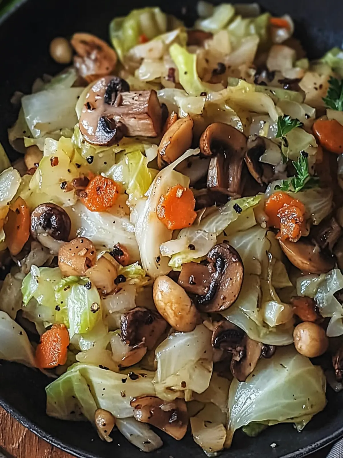 Vegetarian Cabbage Mushroom Sauté
