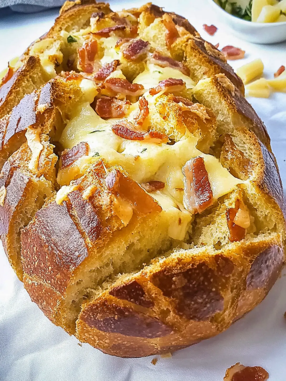 Easy Cheesy Bacon Pull Apart Bread