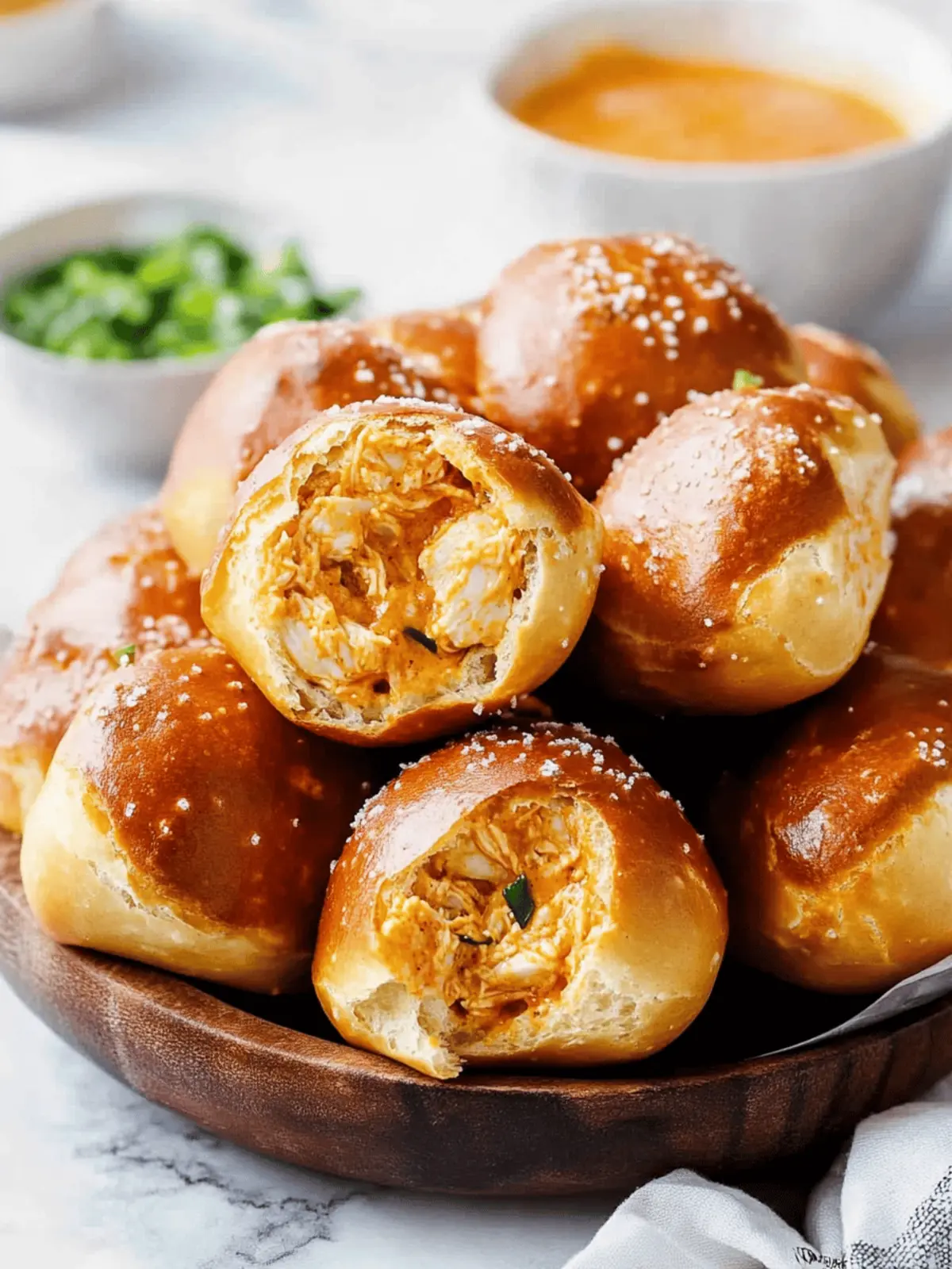 Buffalo Chicken Pretzel Bites