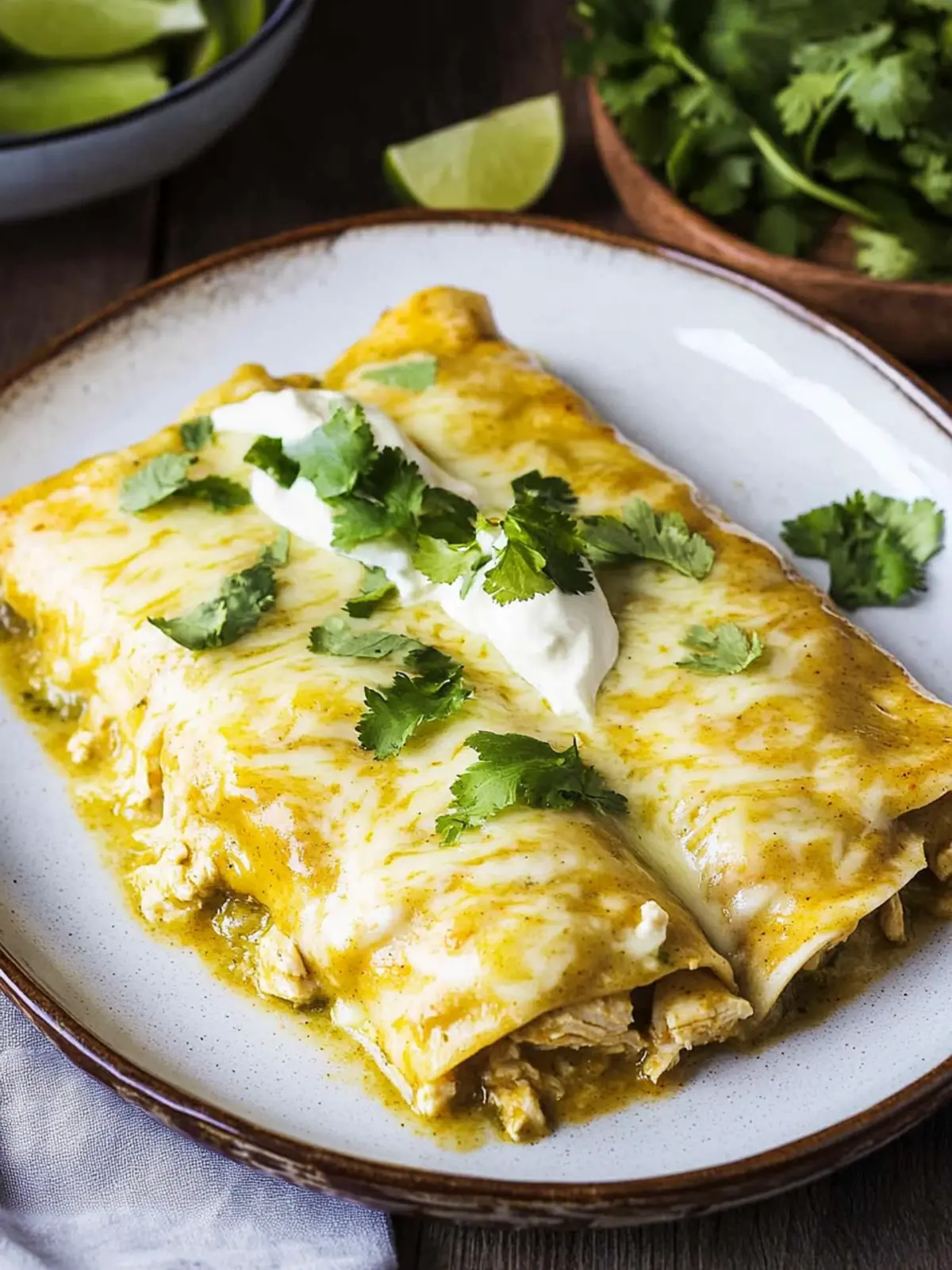 Green Enchiladas with Chicken