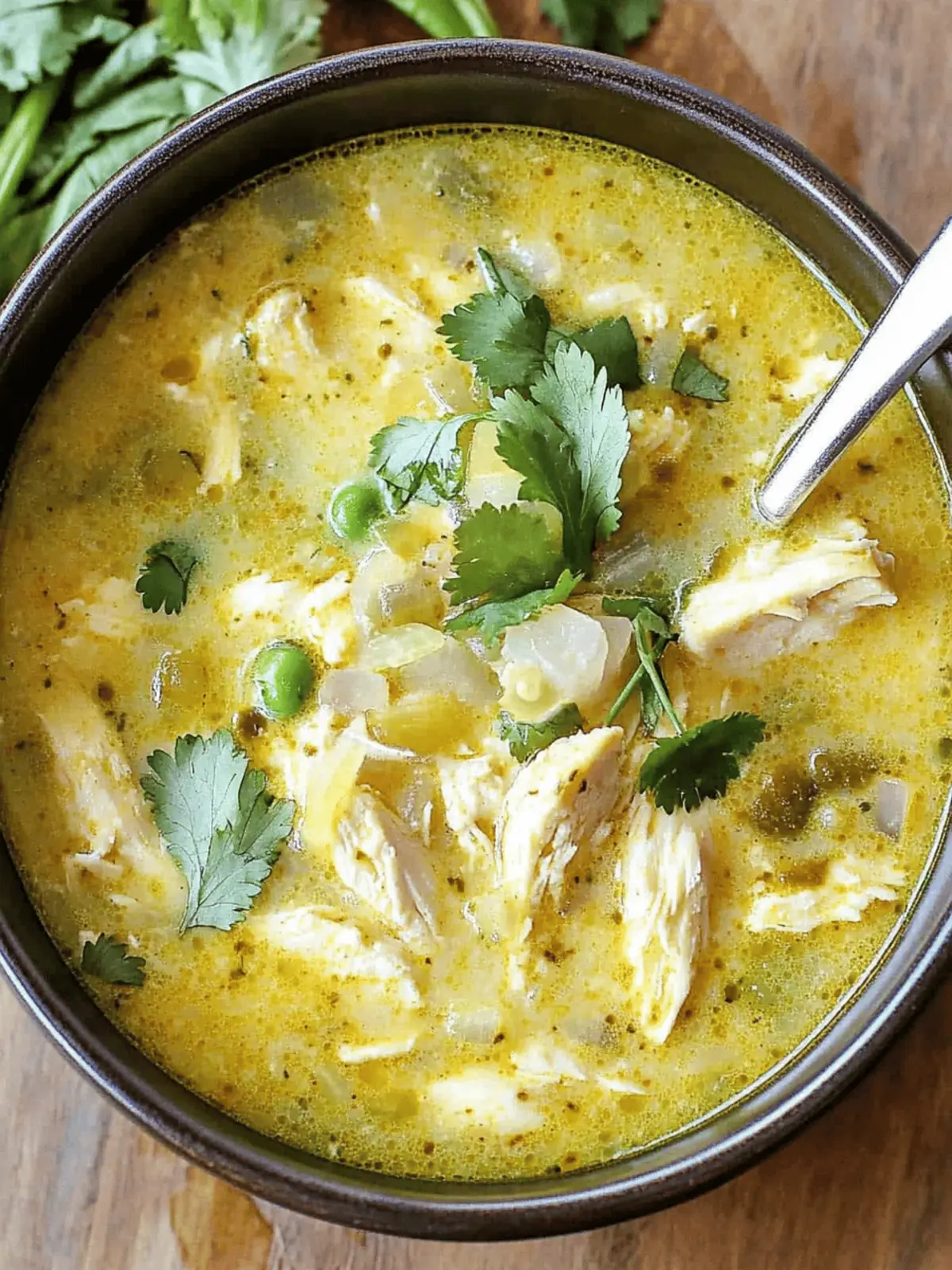 Slow Cooker Green Enchilada Chicken Soup