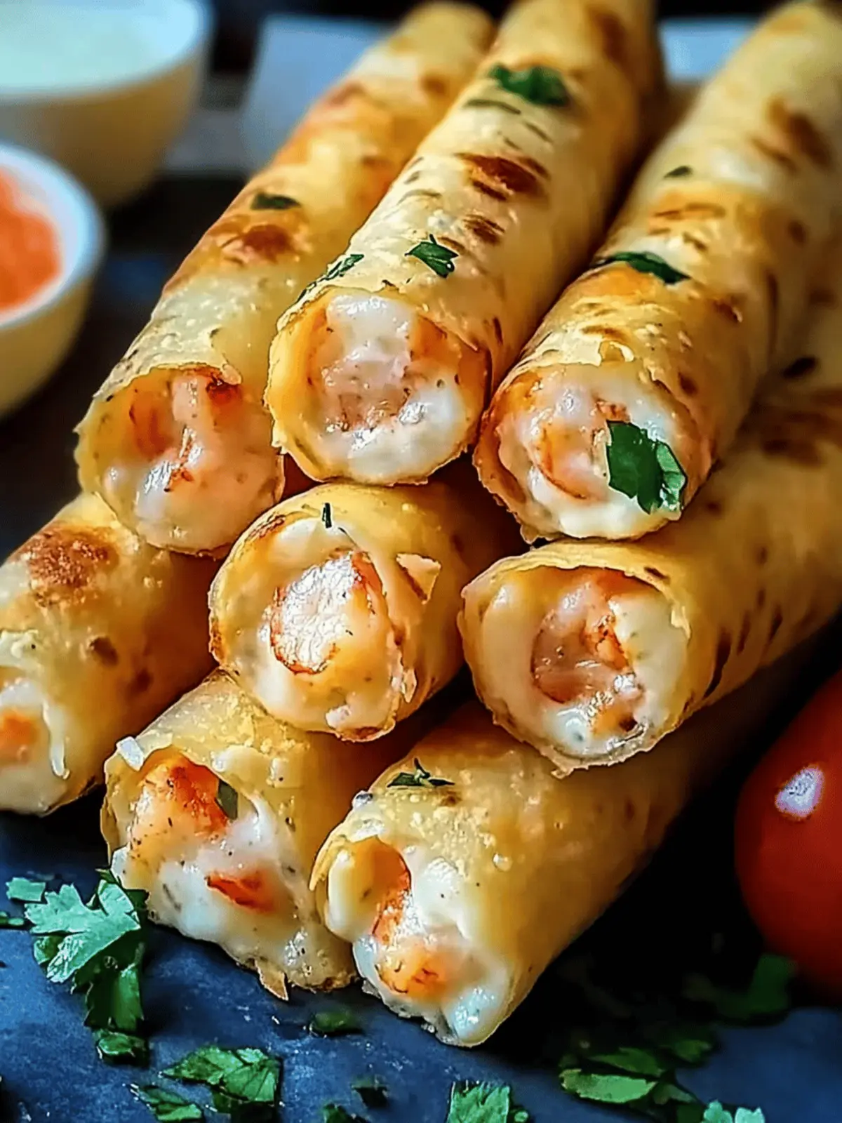 Crispy Crab And Shrimp Queso Taquitos