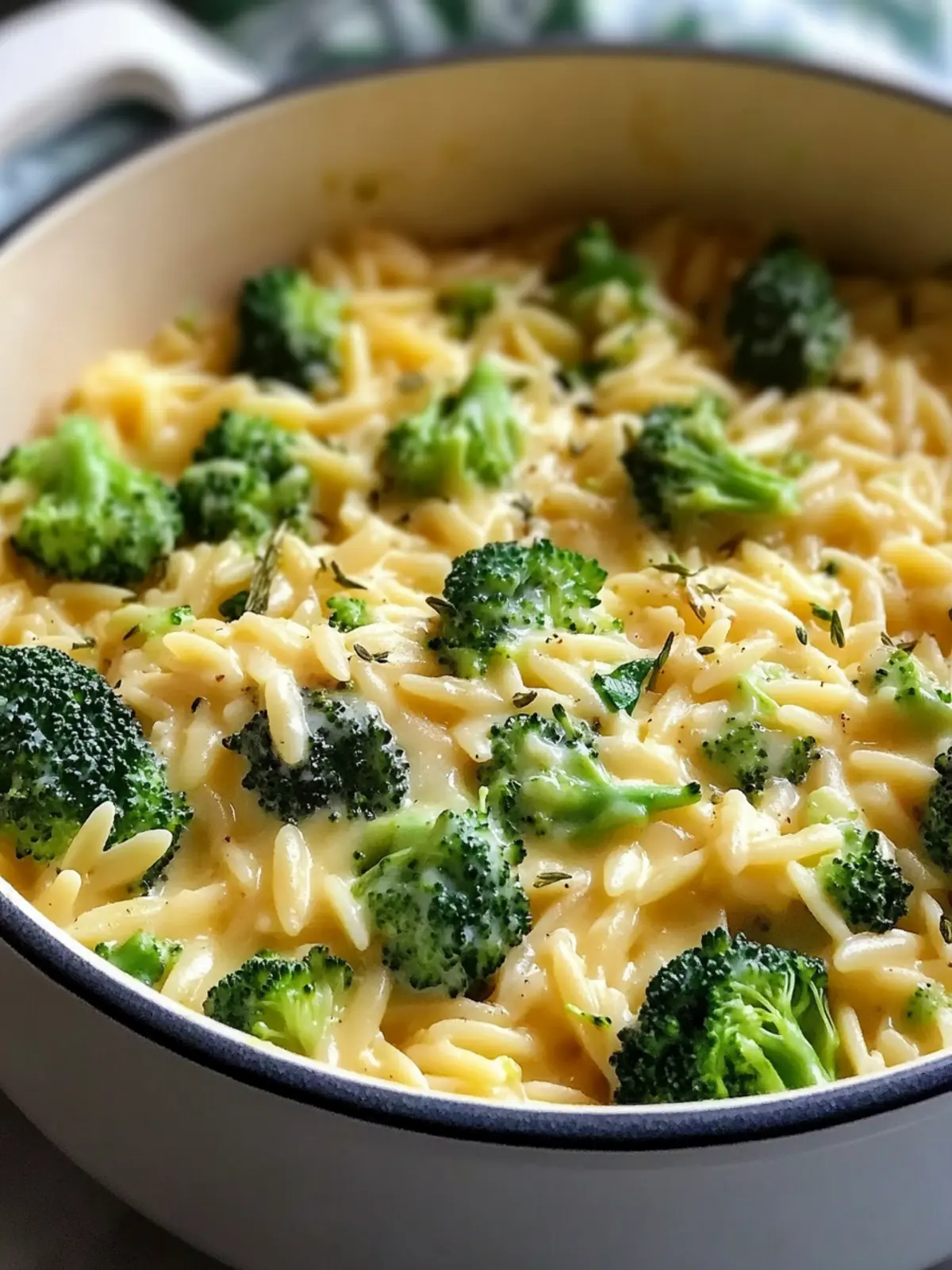 One Pot Broccoli Cheese Orzo