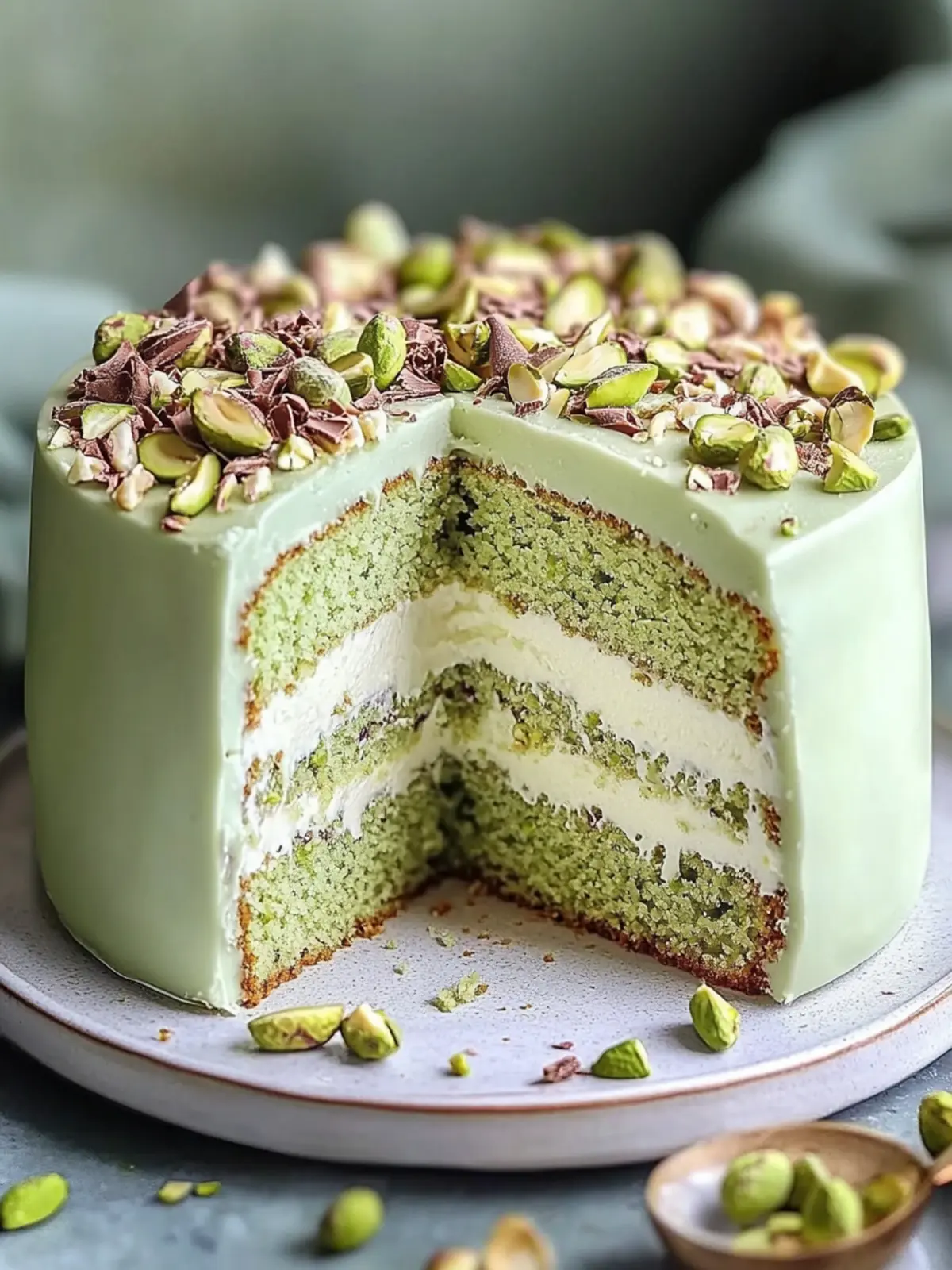 White Chocolate Pistachio Cake