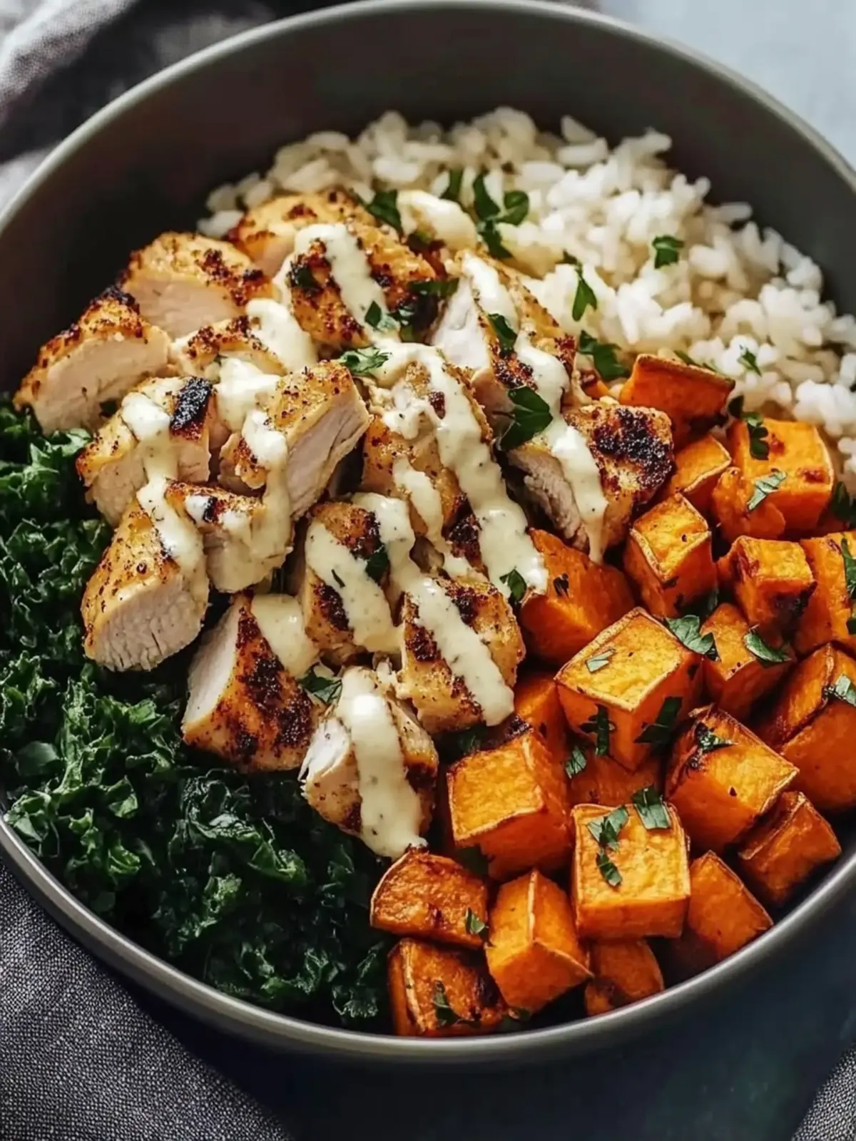 Healthy Chicken & Sweet Potato Rice Bowl