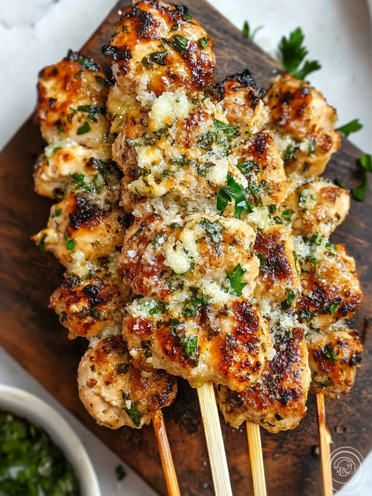Garlic Parmesan Chicken Skewers