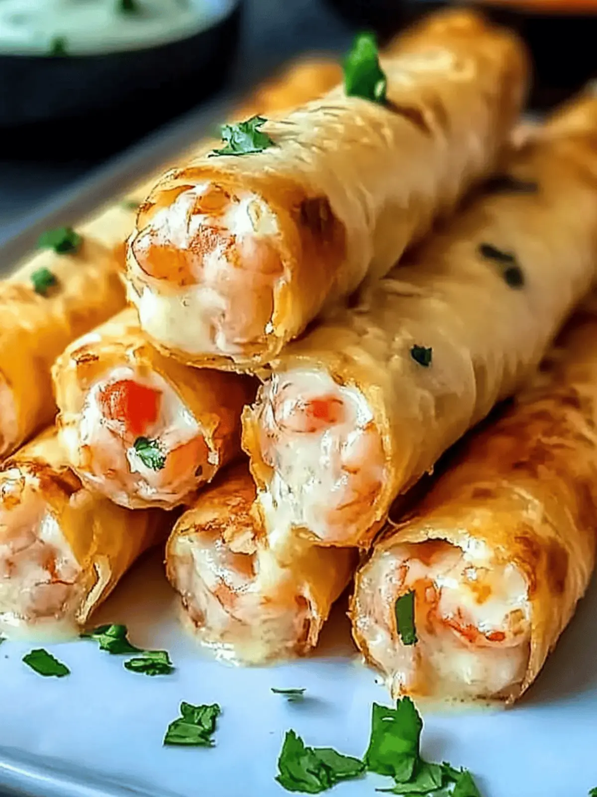 Crispy Crab And Shrimp Queso Taquitos