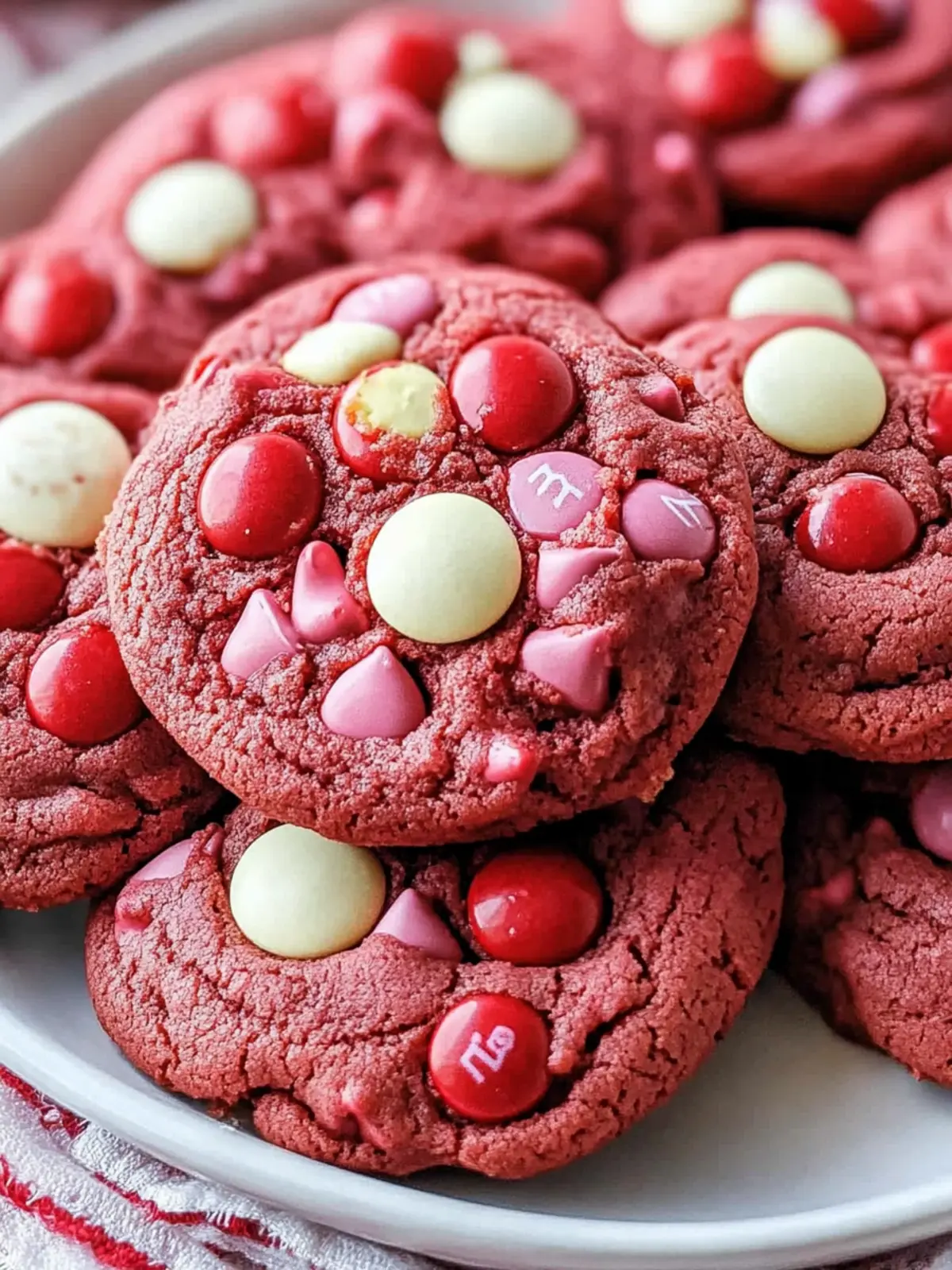 Red Velvet M&M Cake Mix Cookies