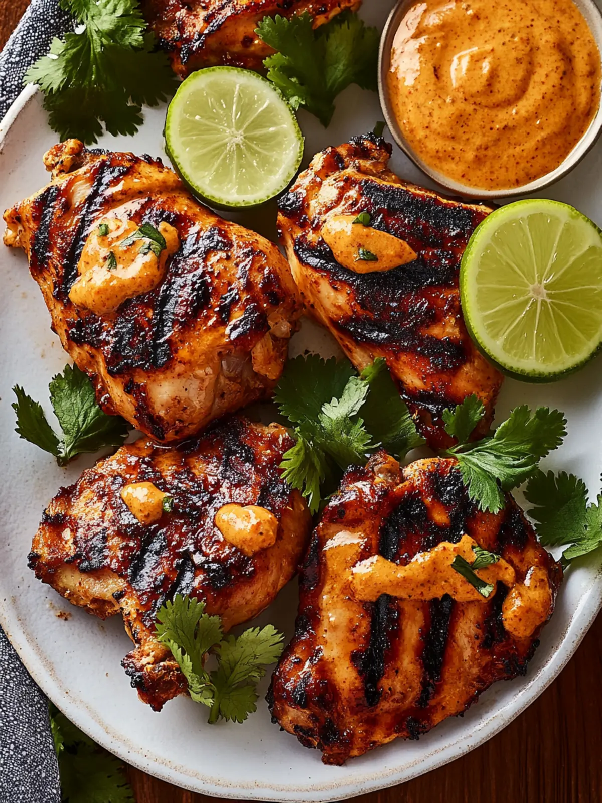 Grilled Spicy Coconut Chicken Thighs