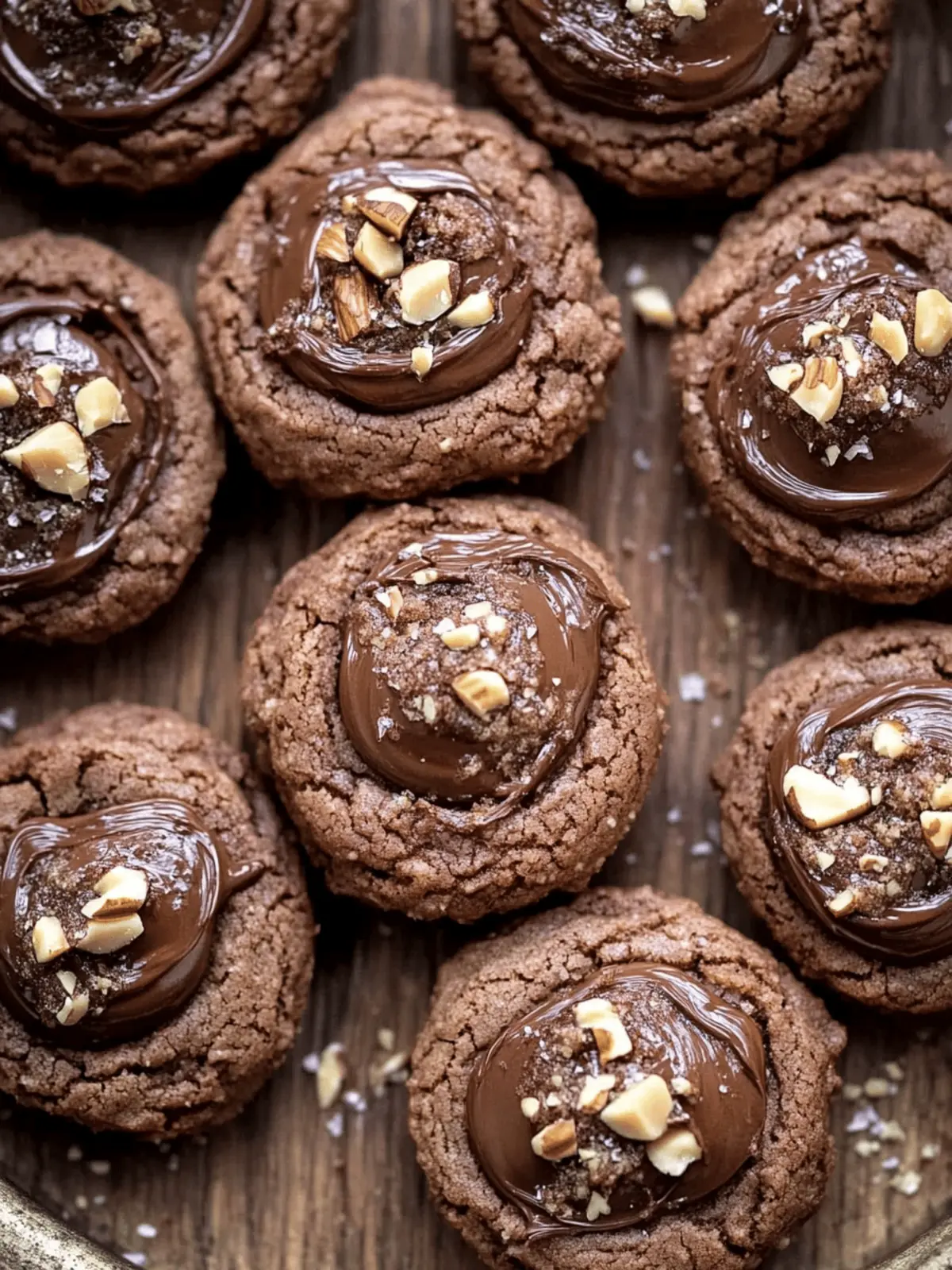 Chocolate Hazelnut Thumbprint Cookies