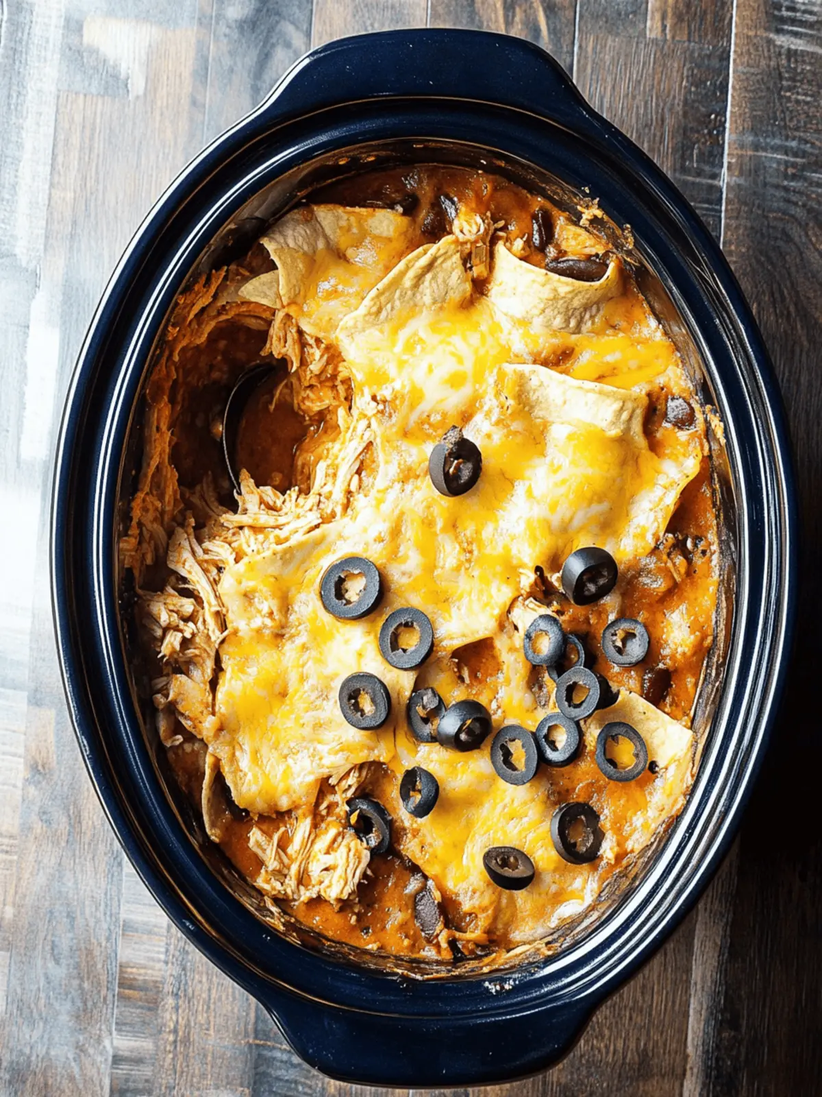 Slow Cooker Chicken Enchilada Casserole