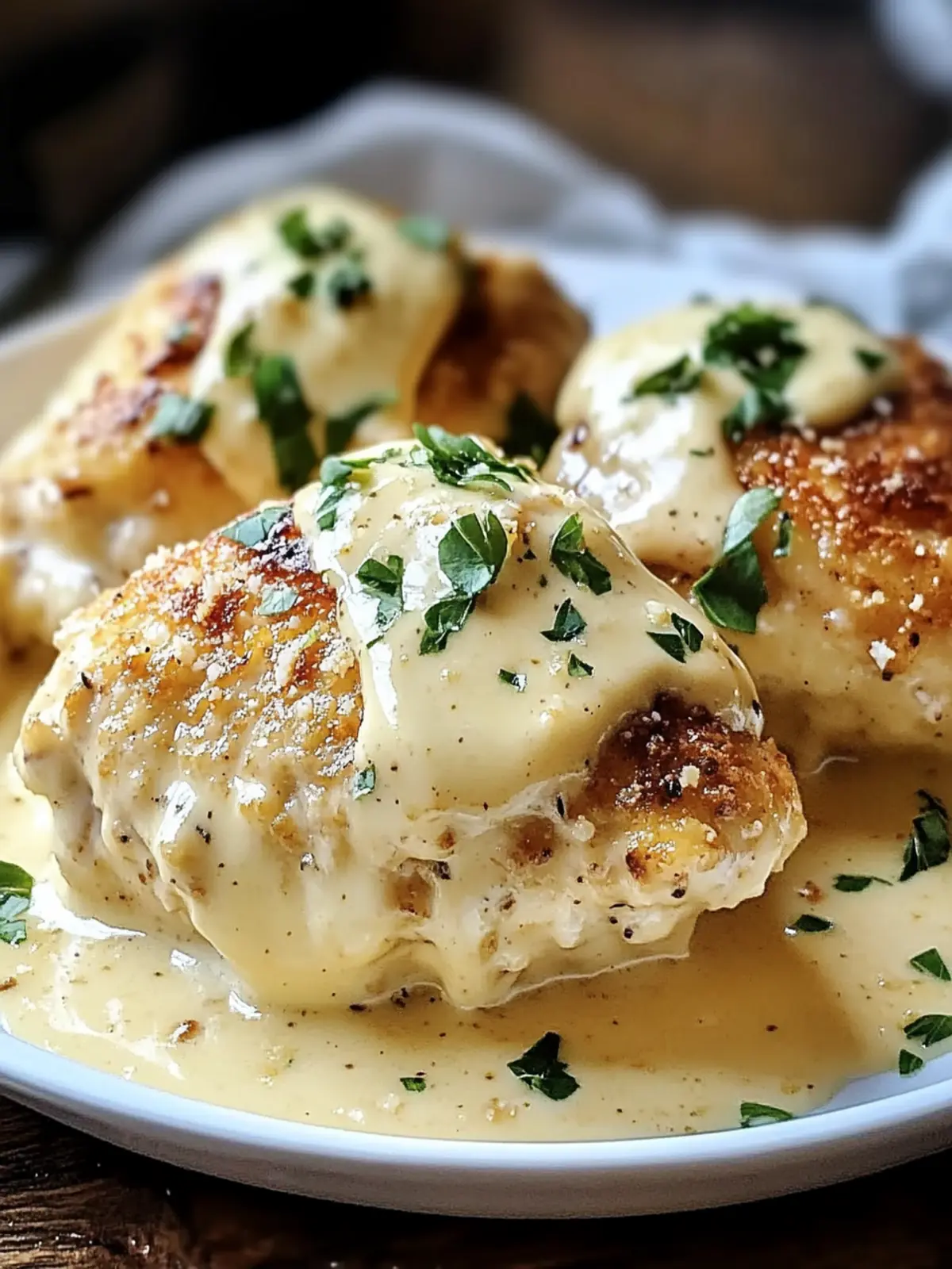 Chicken Pillows with Creamy Parmesan Sauce