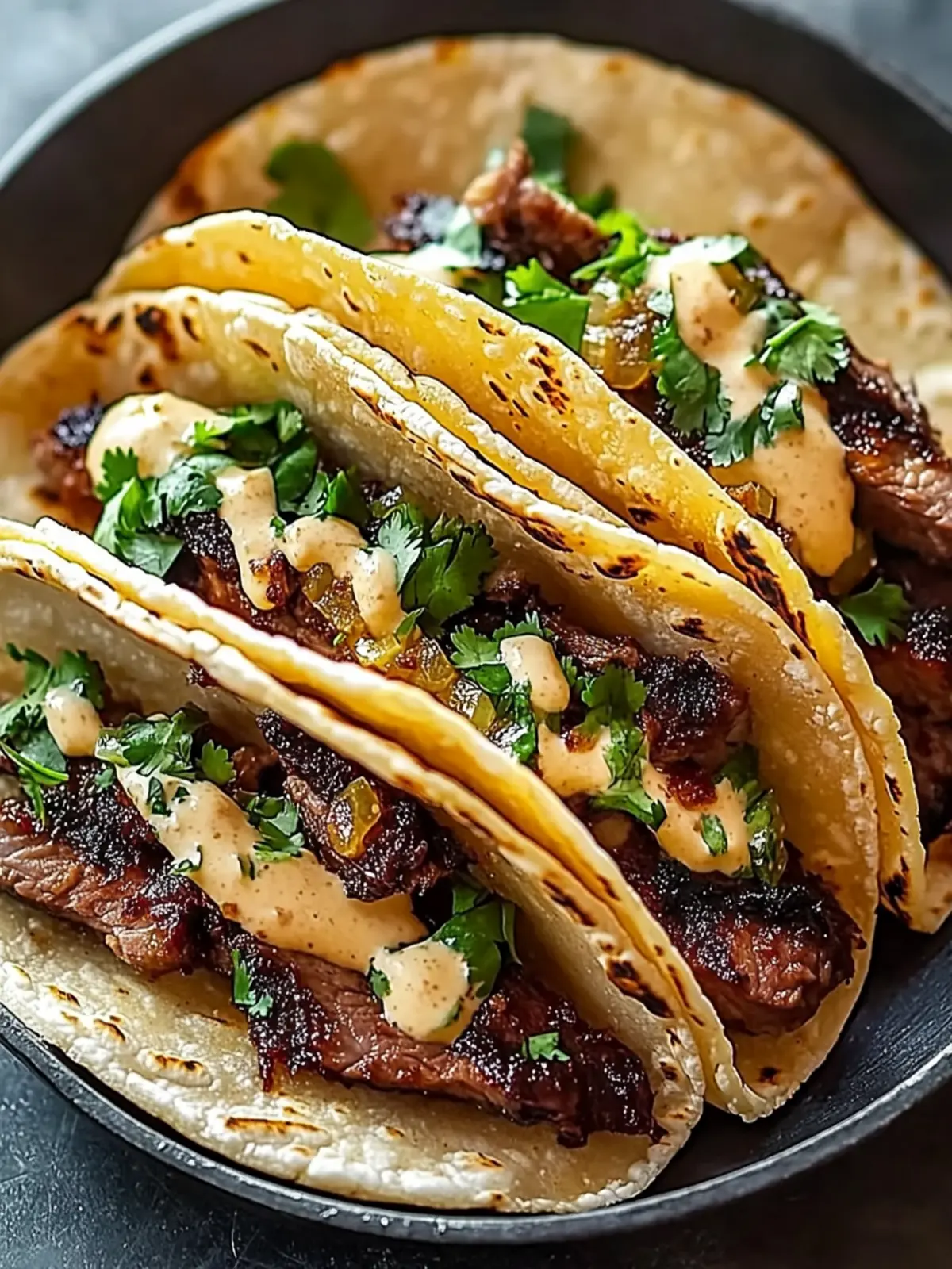 Garlic Butter Honey BBQ Beef Tacos
