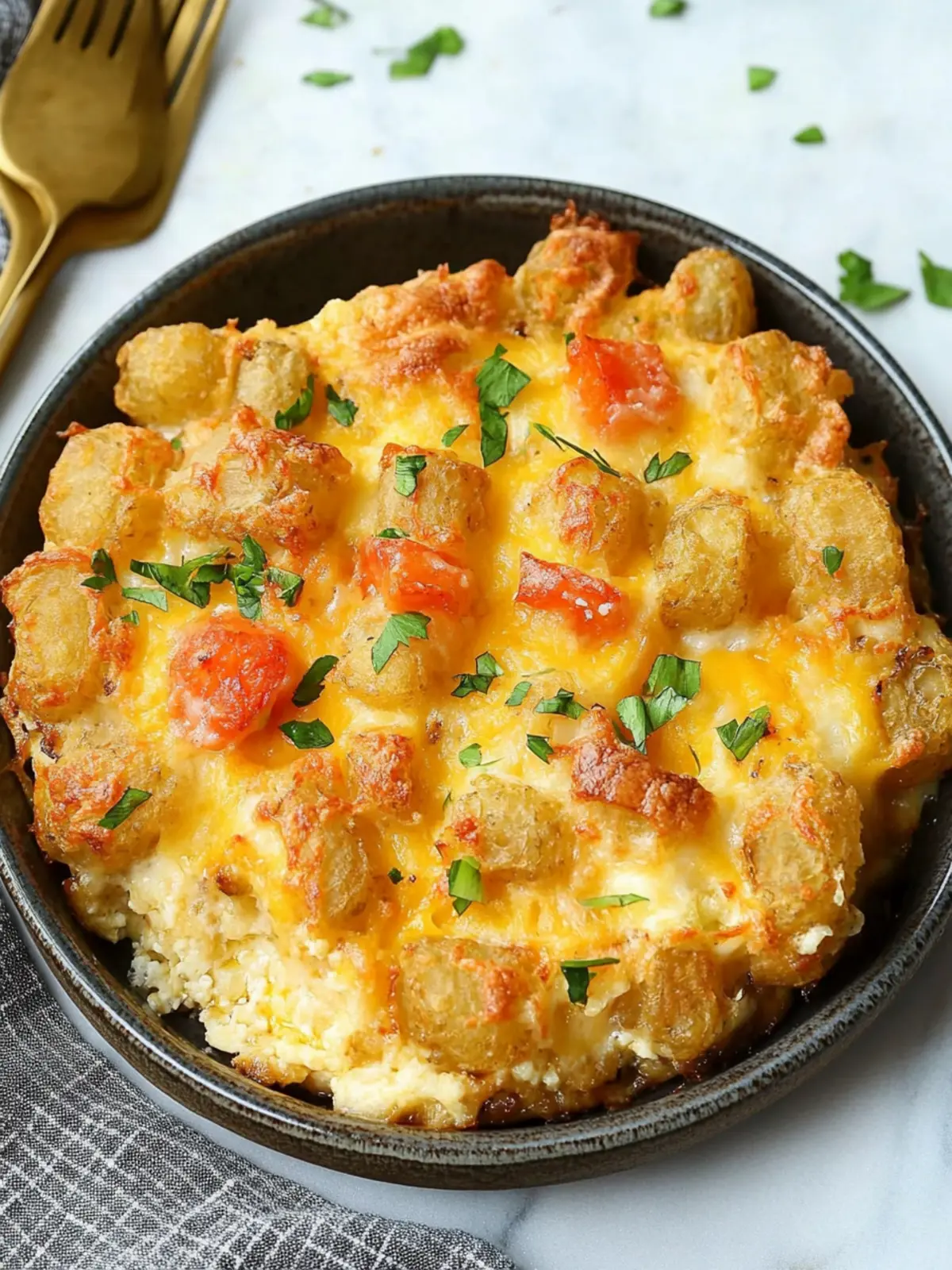 Crispy Tater Tot Breakfast Casserole
