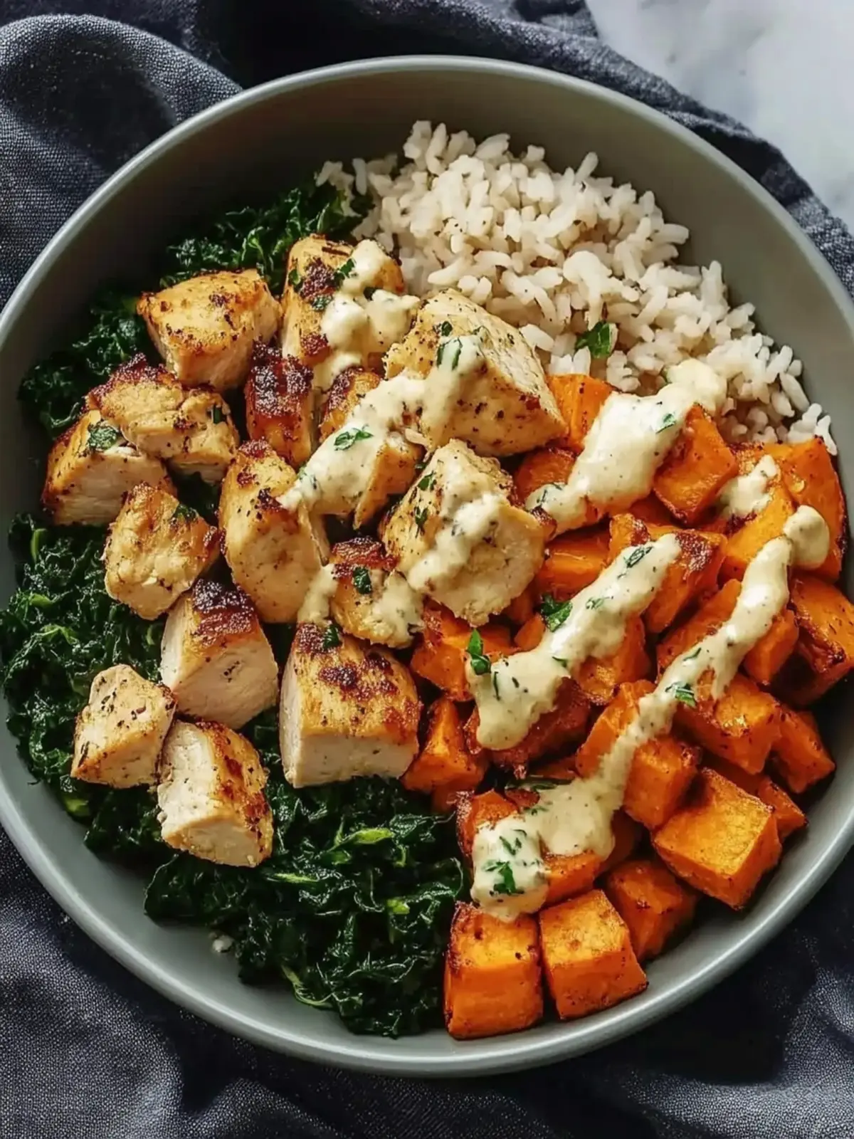 Healthy Chicken & Sweet Potato Rice Bowl