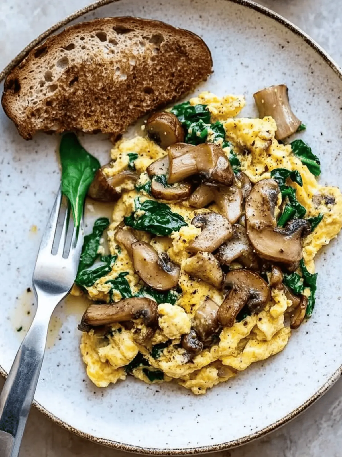 Mushroom-Spinach Scrambled Eggs