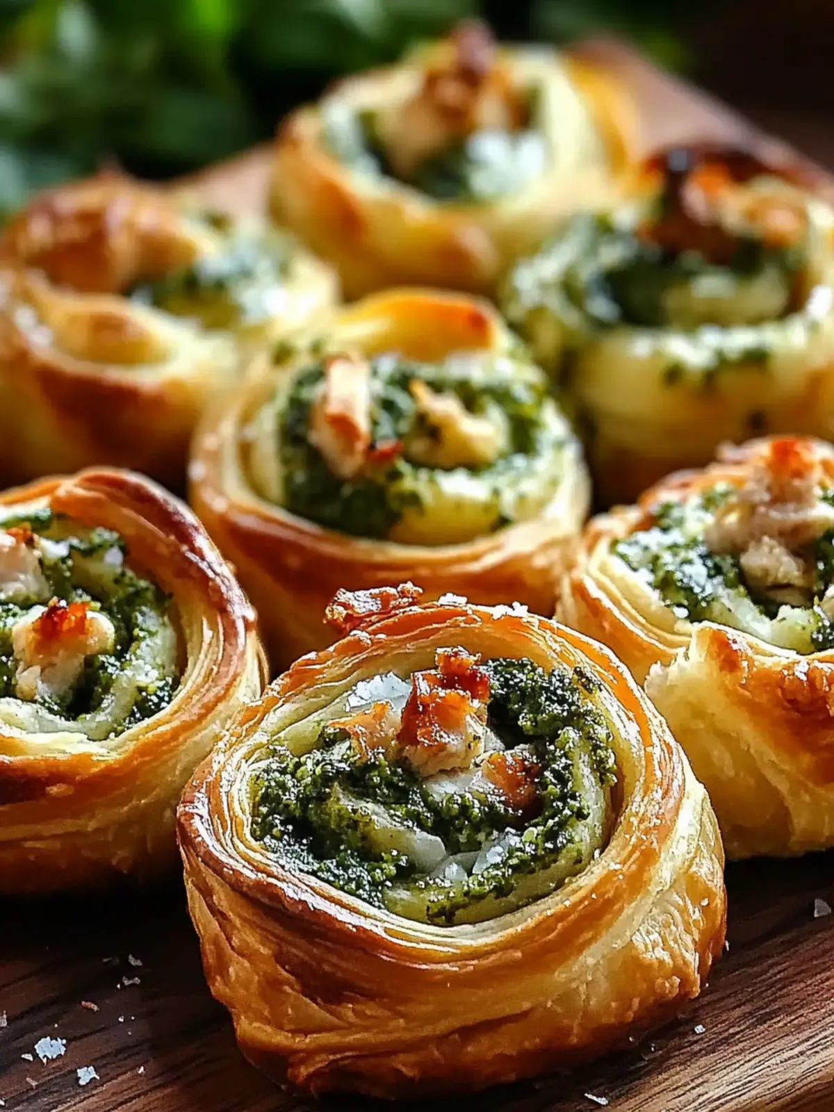 Mini Chicken Pesto Crescent Pinwheels