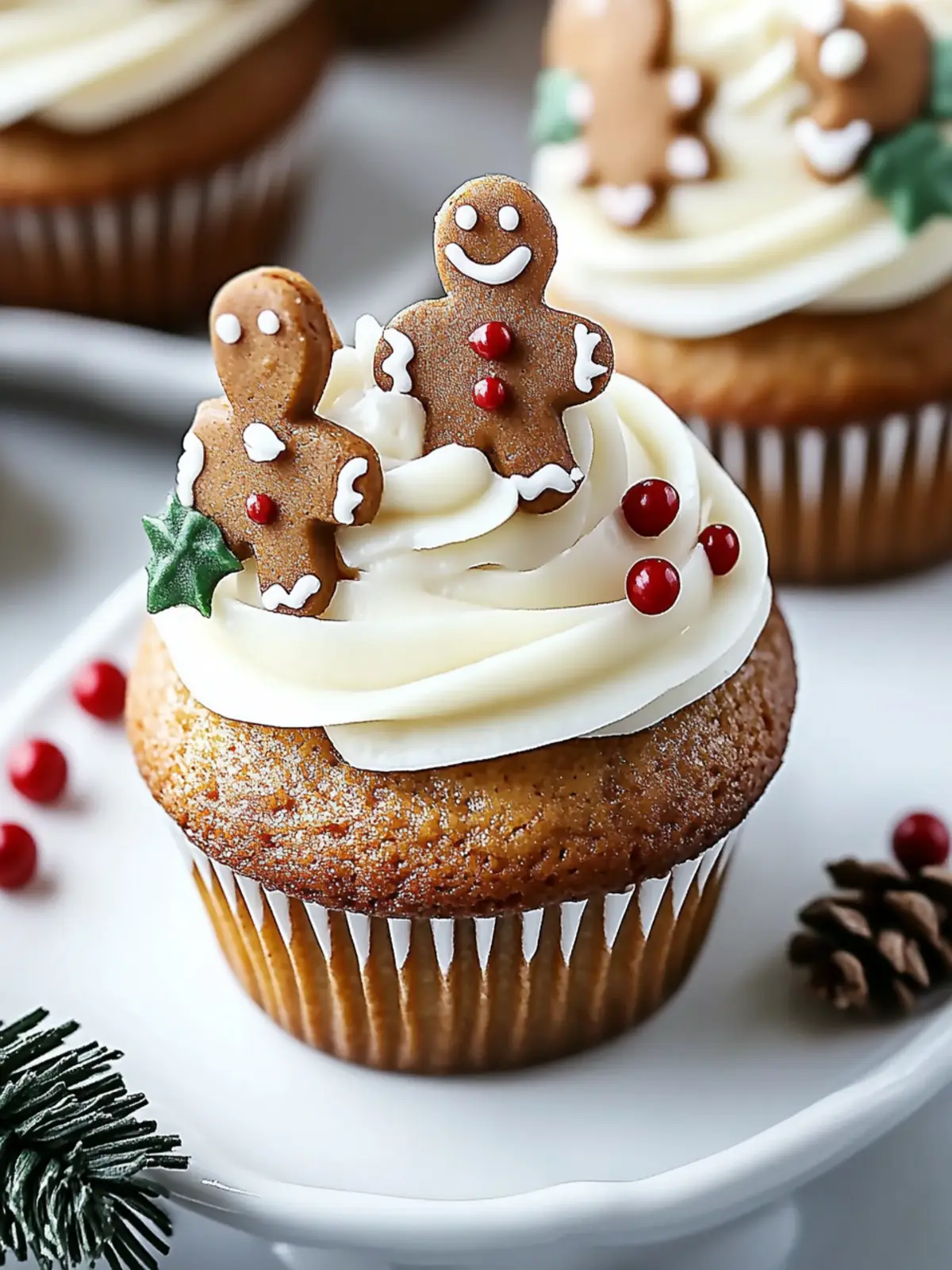 Festive Gingerbread Cupcakes